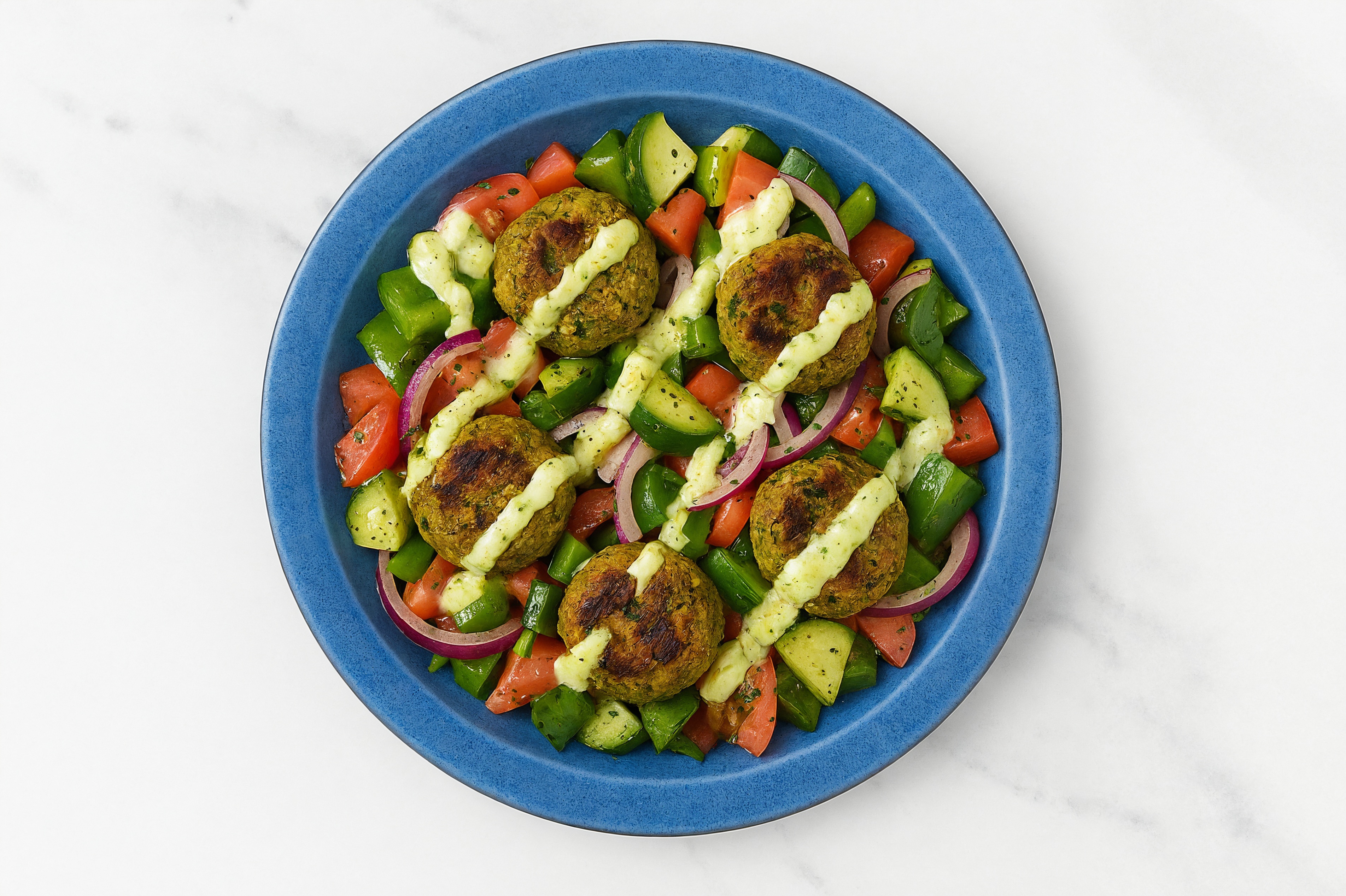 Jalapeño Israeli Salad Falafel Bowl