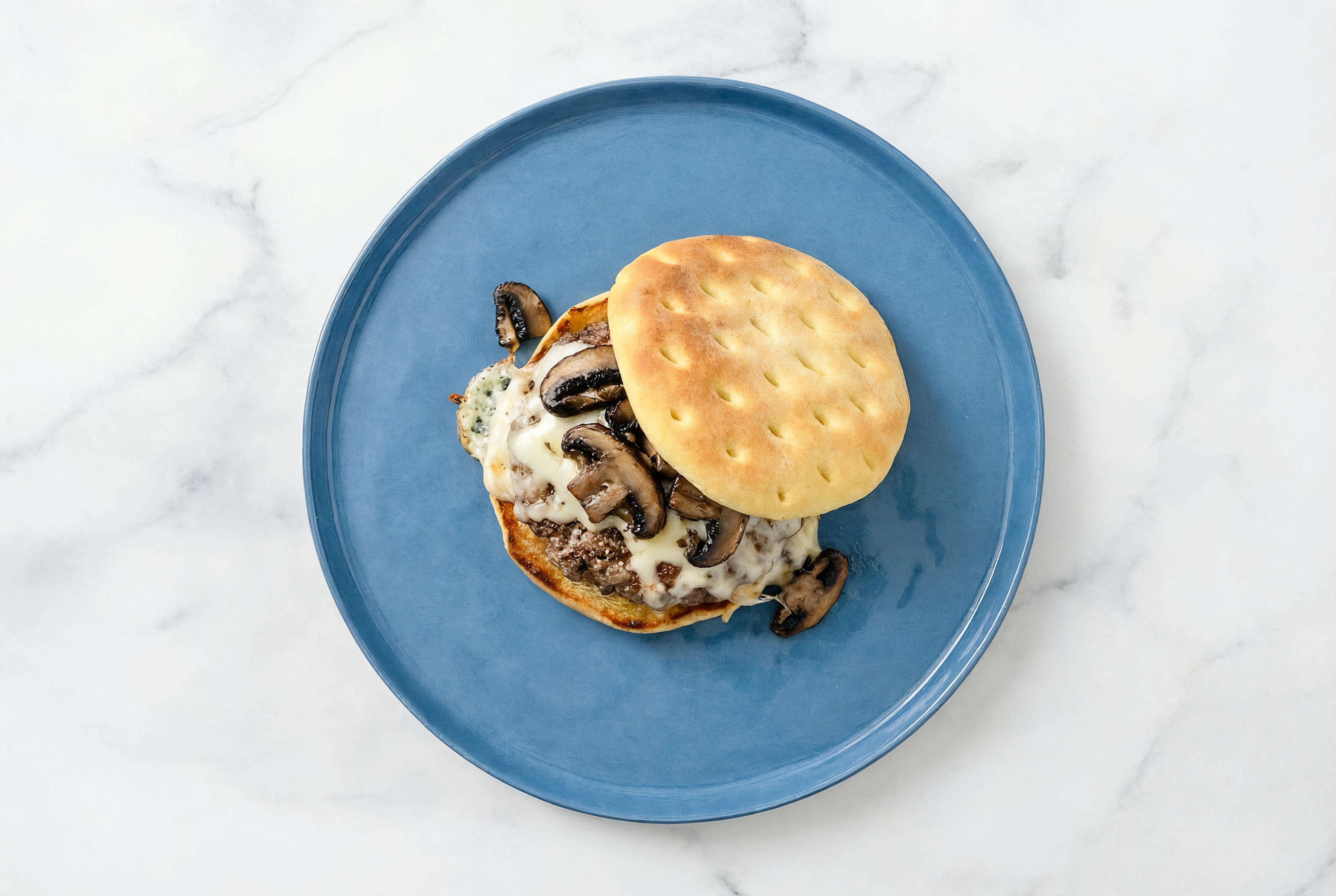 Savory Shroomed Up Cheeseburger with Ground Beef Patties
