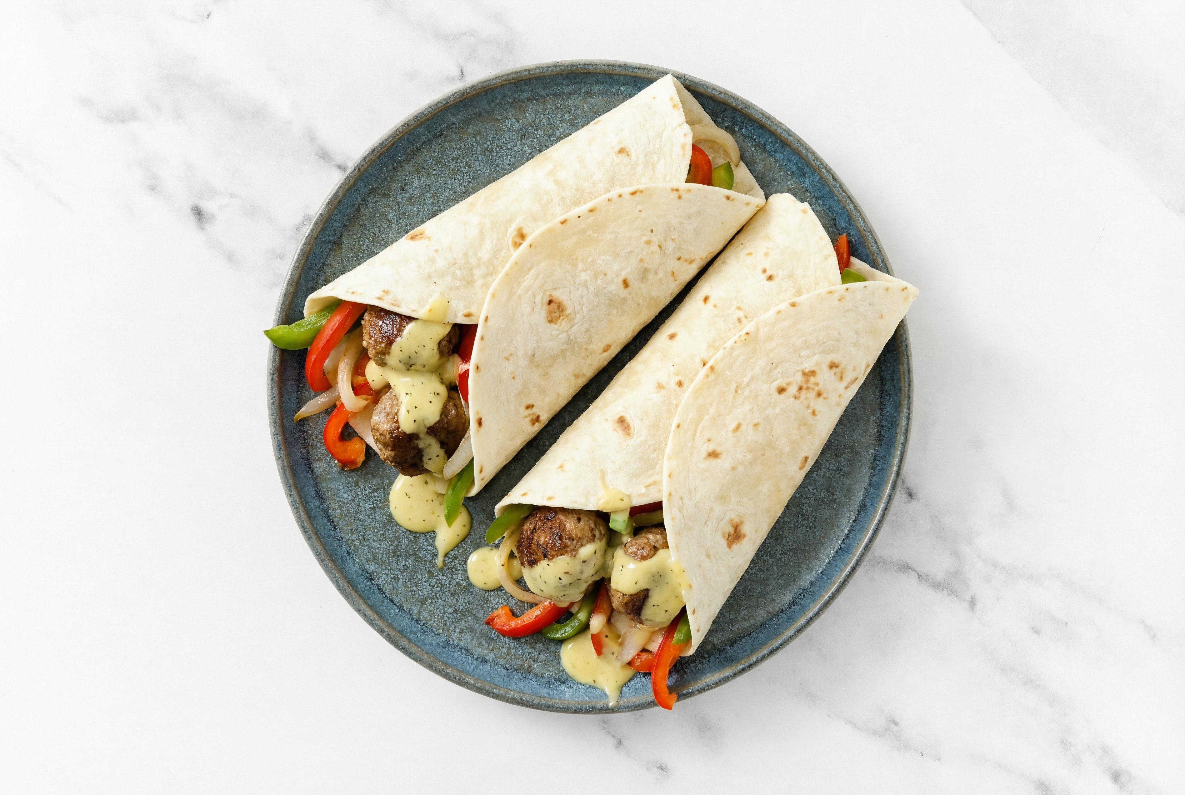 Honey Mustard Meatball Wraps