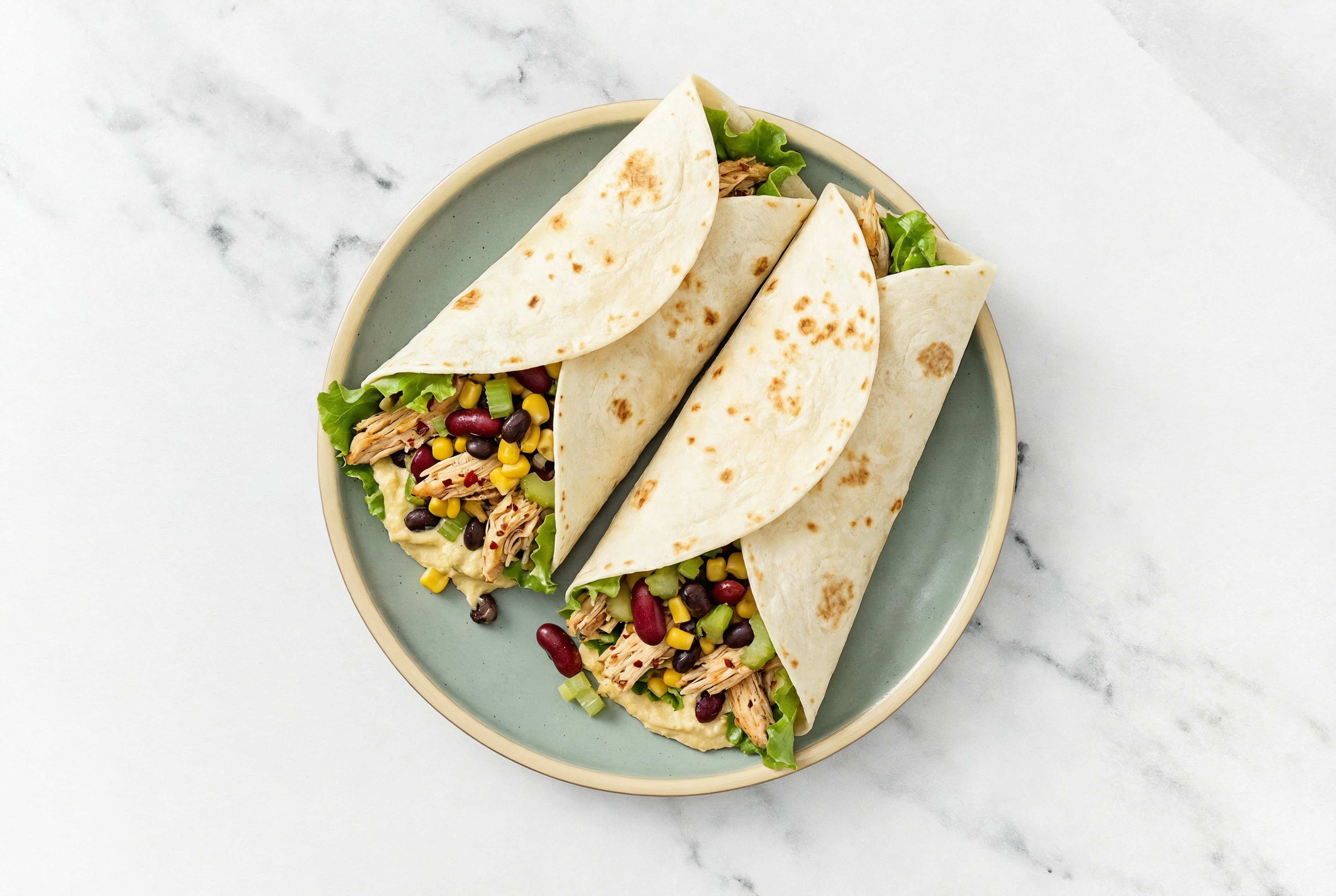 Super Beans + Chile Chicken Wrap