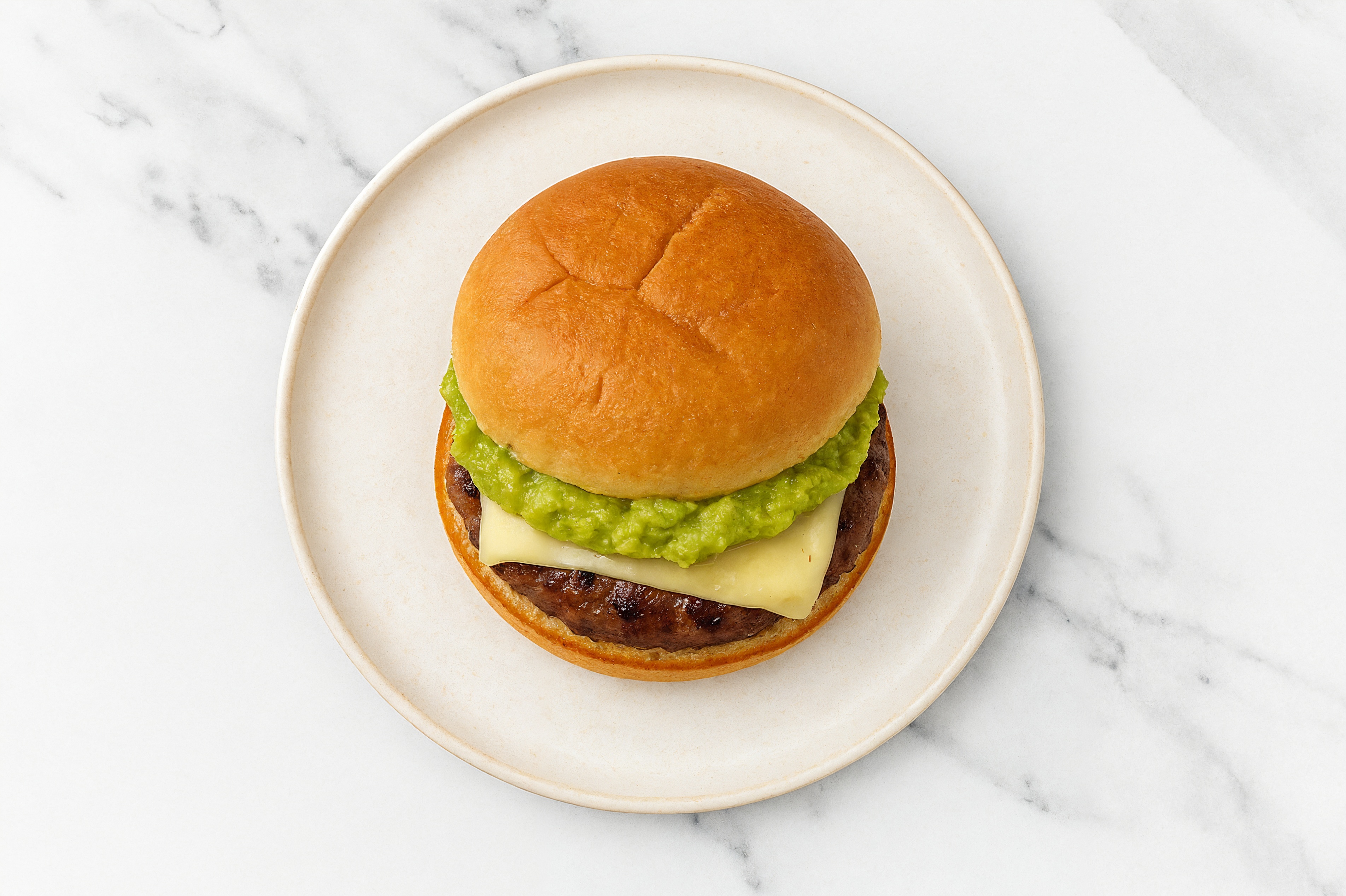 Swiss Tavern Beef Burger on GF Bun with Guacamole