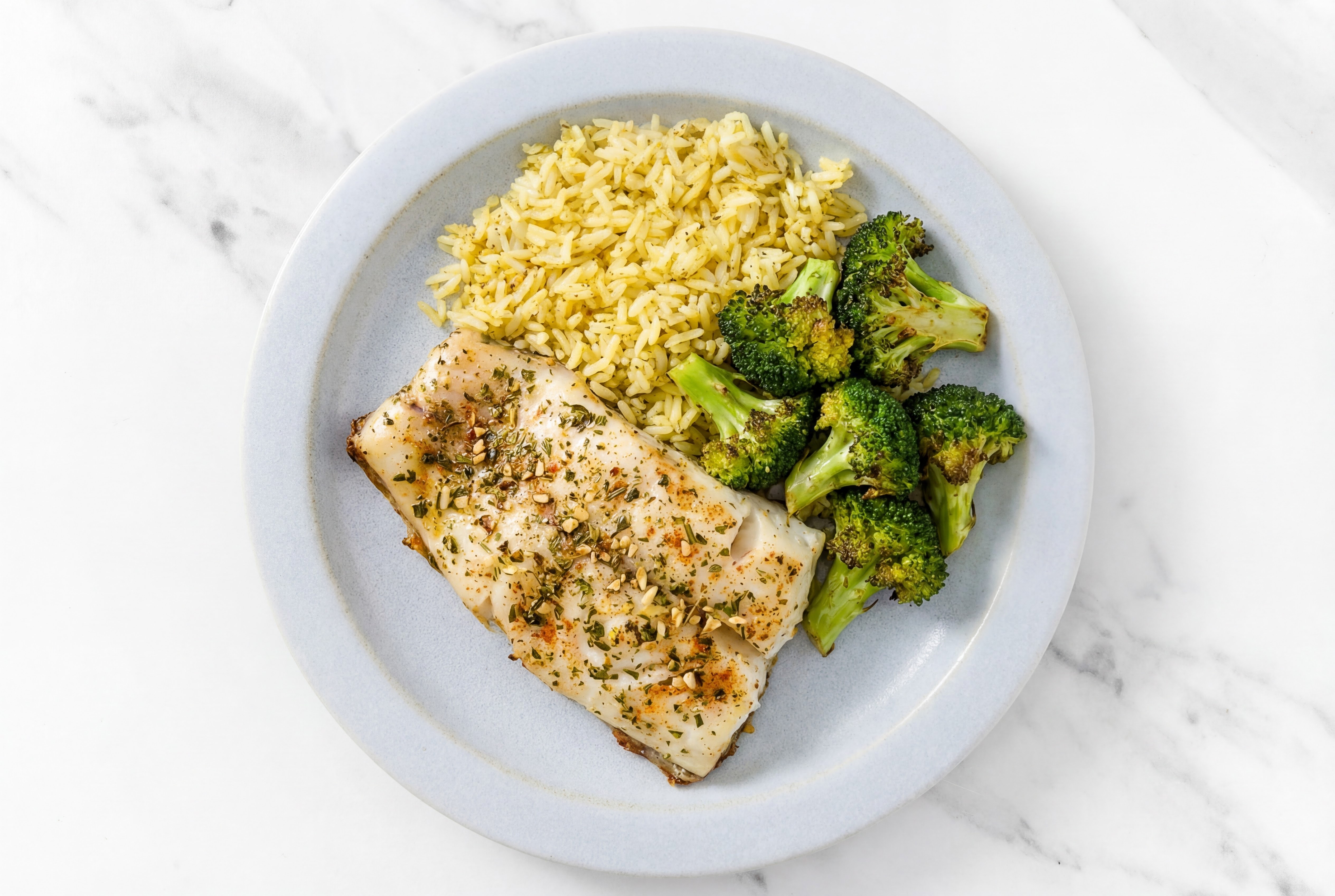 Garlic Oven Roasted Barramundi with Organic Broccoli