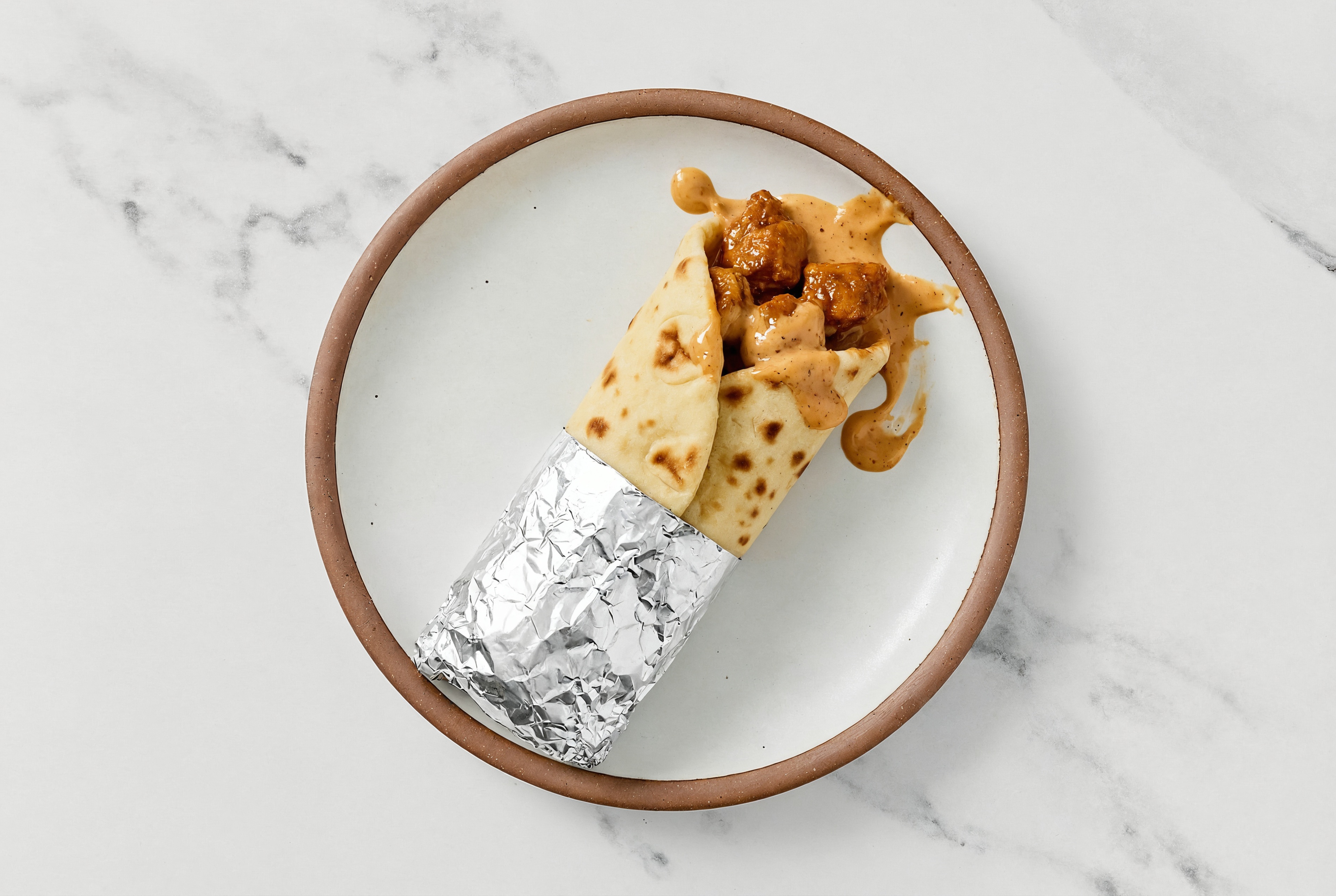 Creamy BBQ Tandoori Chicken Naan Wrap