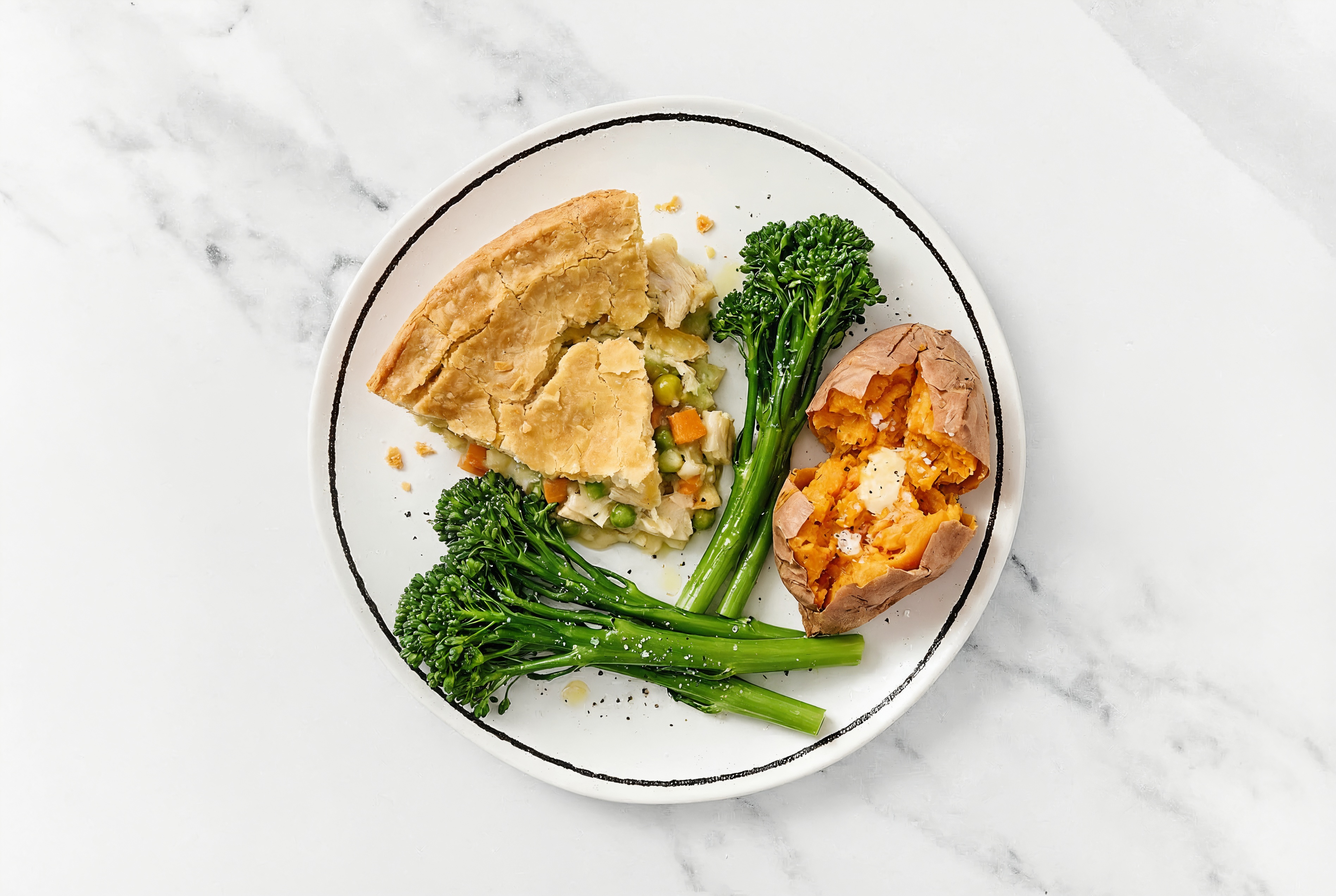 Chicken Pot Pie with Baby Broccoli & Sweet Potato