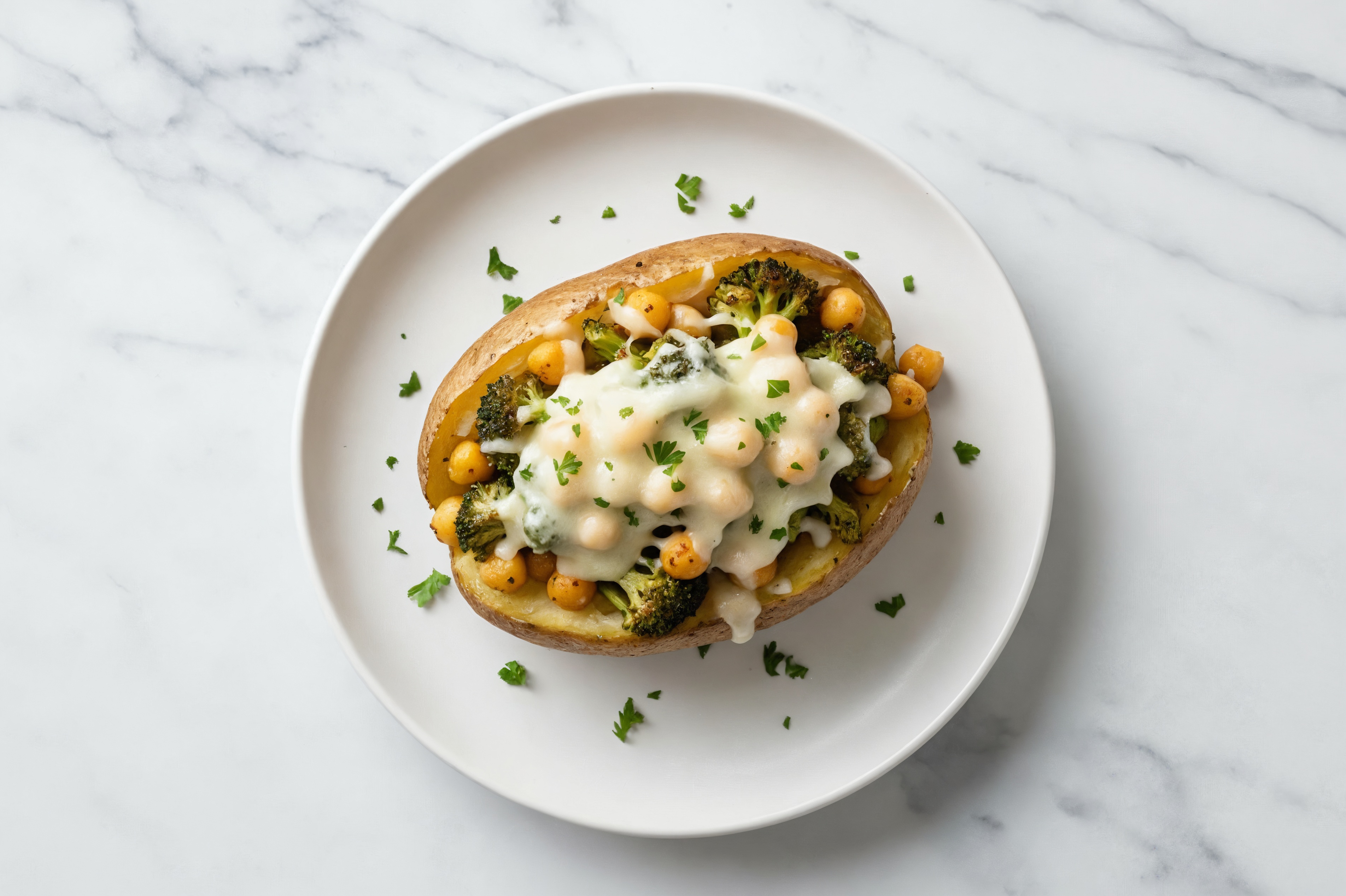 Russet Potato Stuffed with Za'atar Broccoli