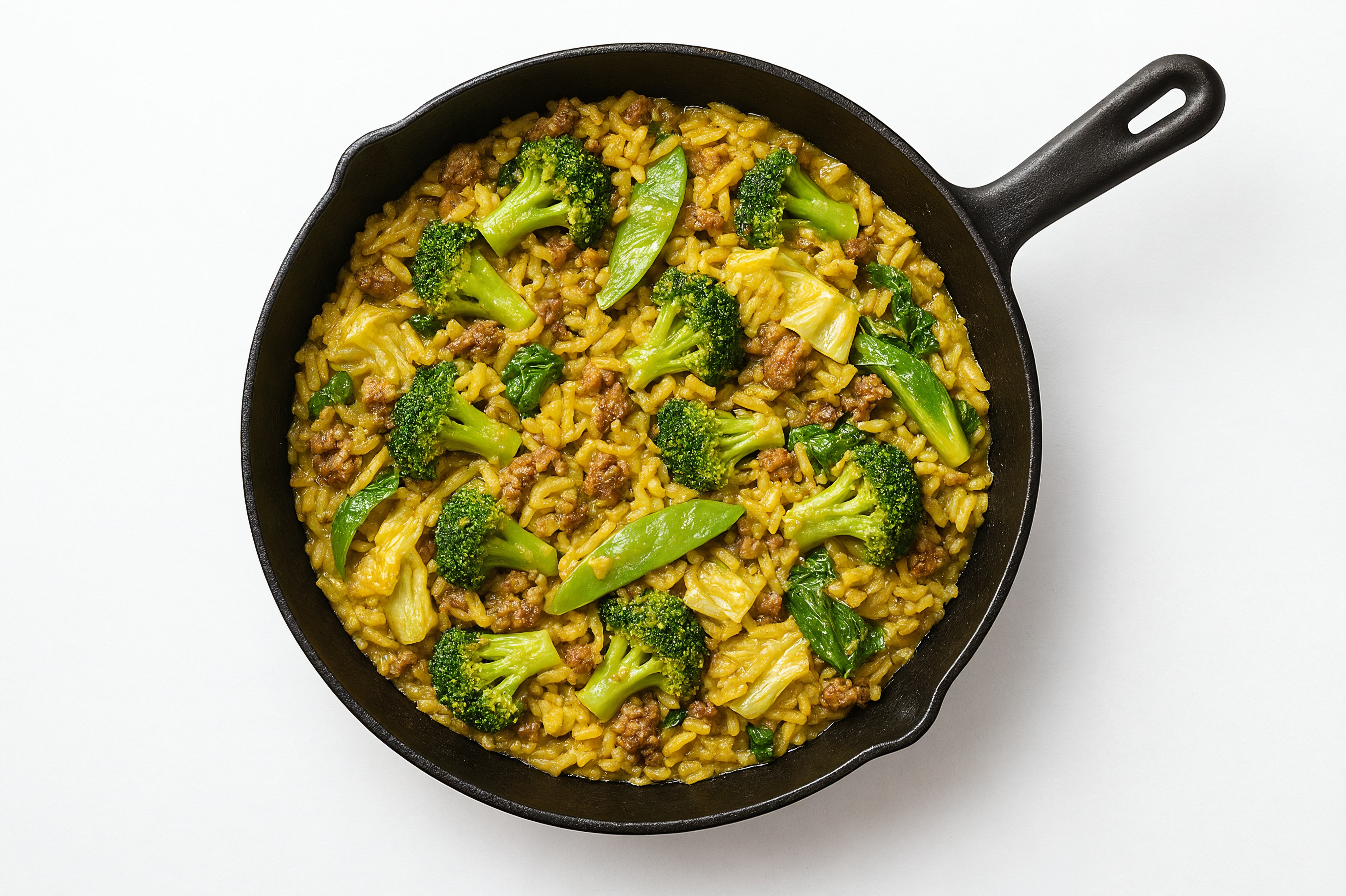 Curry Bok Choy + Ground Beef Patties Stir-Fry