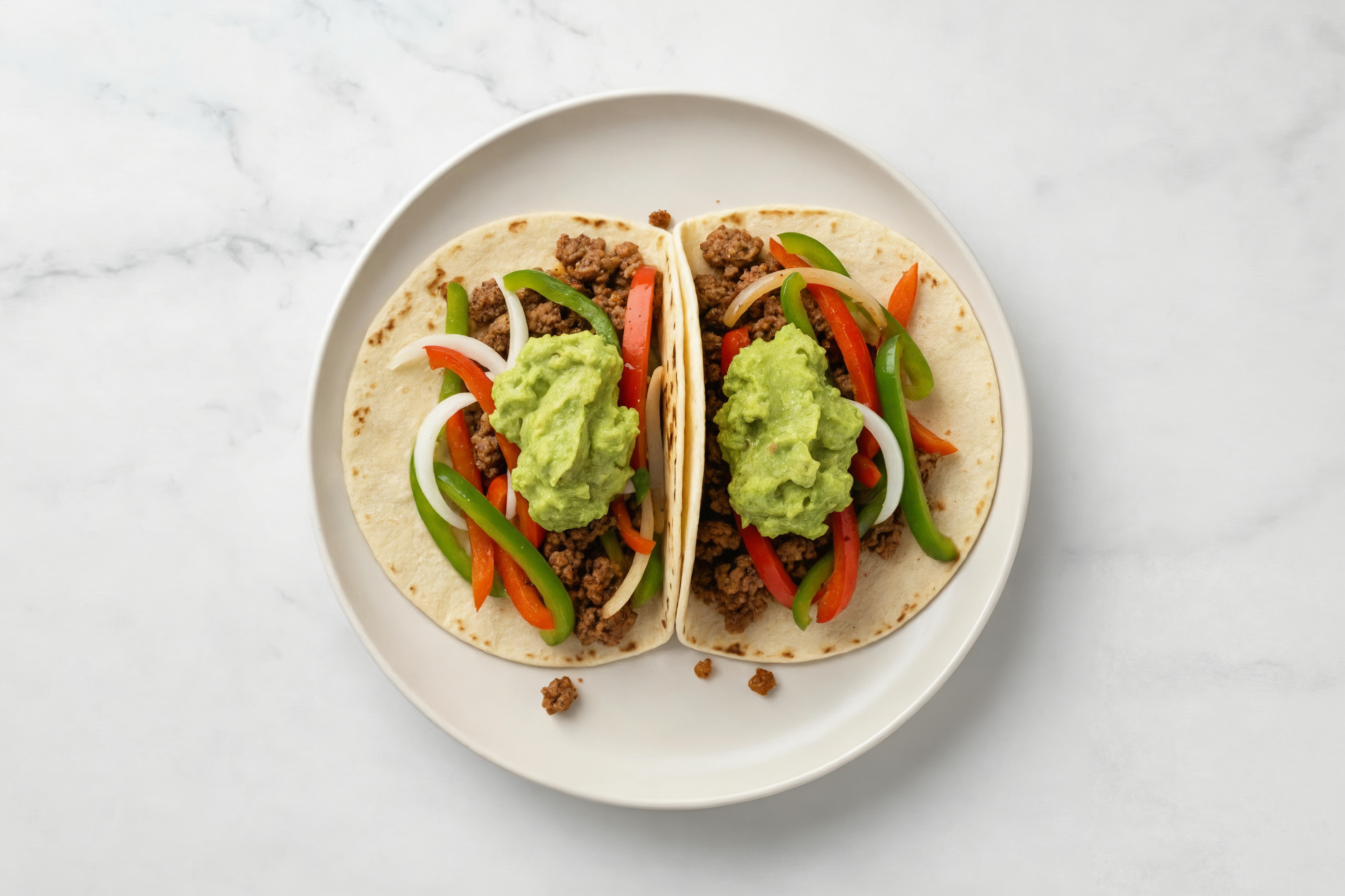 Ground Bison + Guacamole Tacos