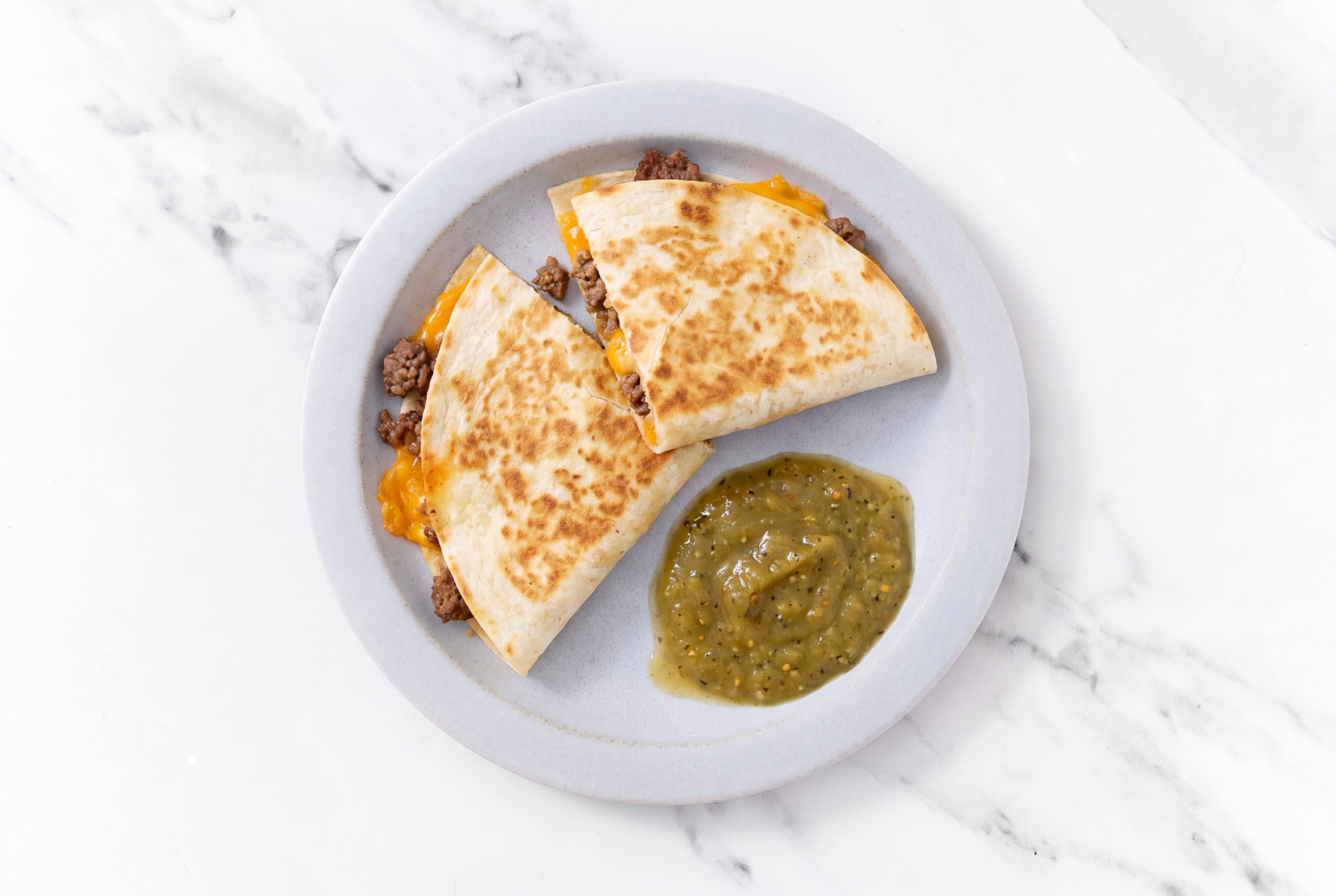 Green Chile 93/7 Lean Ground Beef Quesadillas
