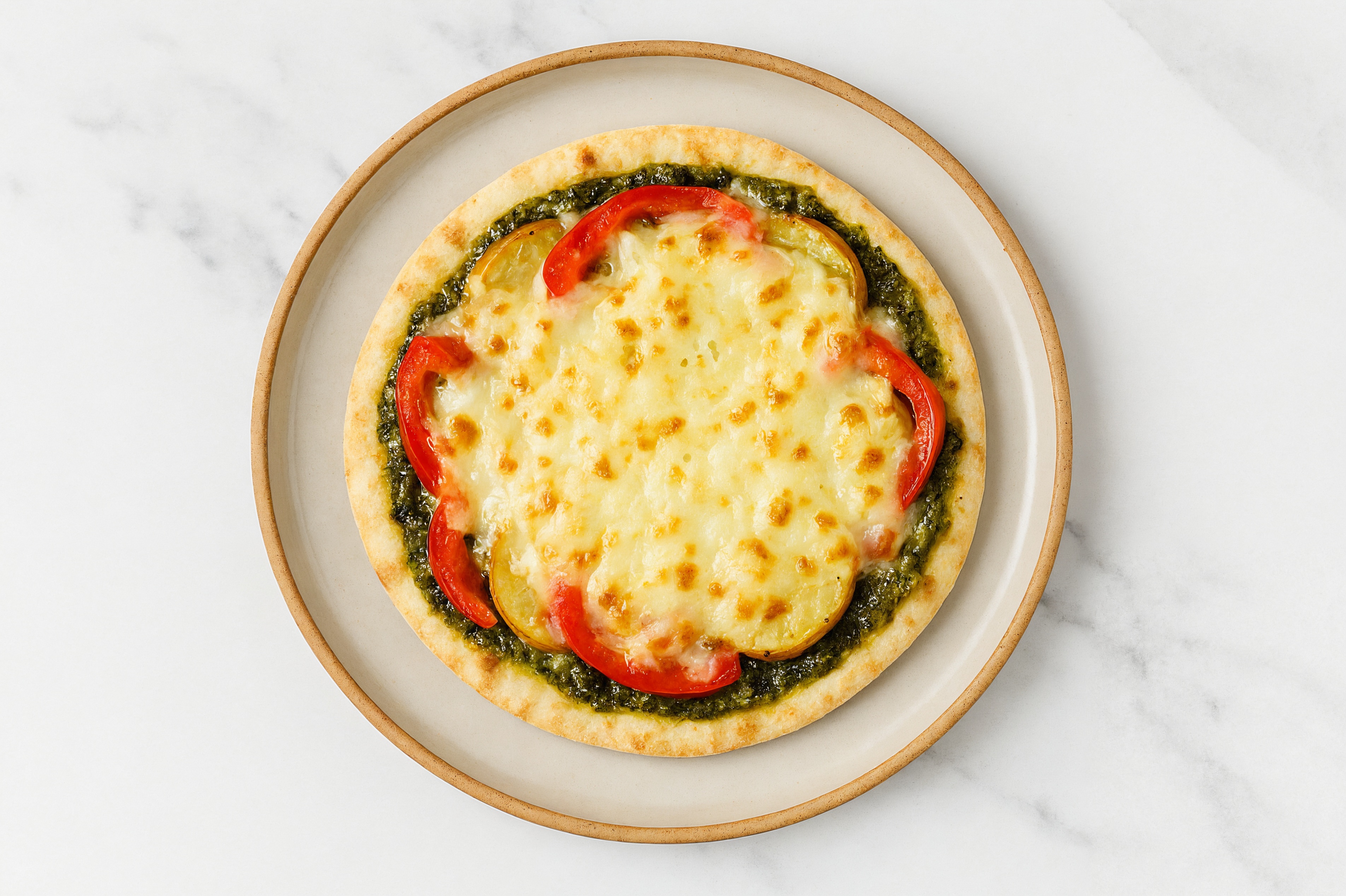 Pesto Potato Traditional Pita Pizza