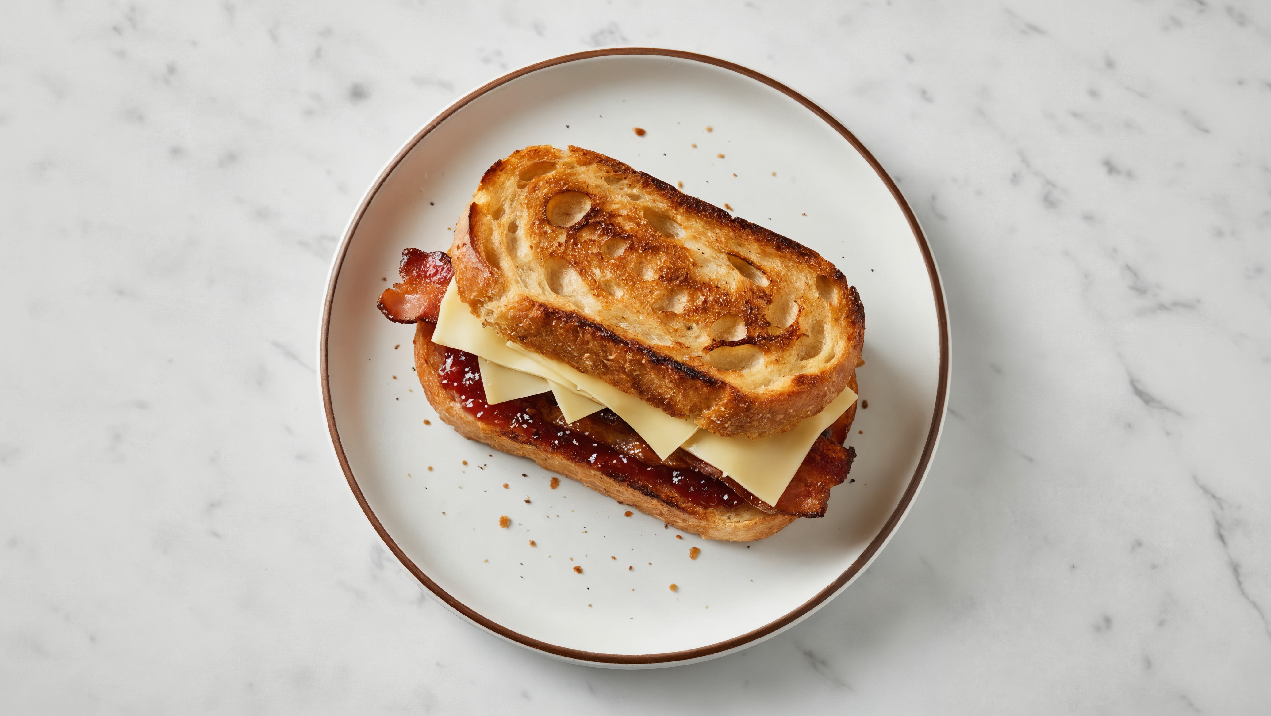 Maple Bacon, Gouda + Strawberry Jam Tartine