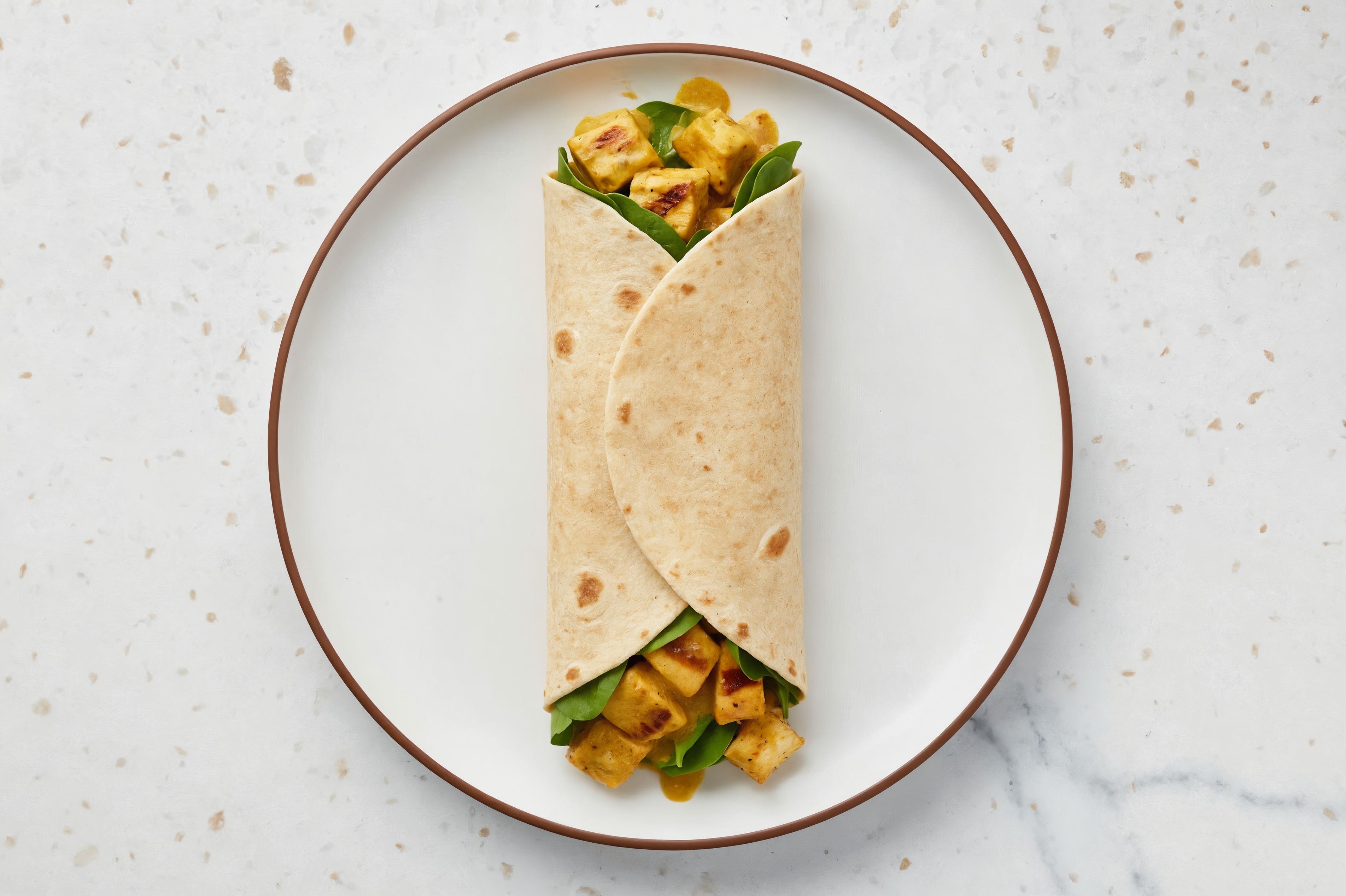Herby Whole Grain Seasoned Grilled Chicken Breast Curry Wrap