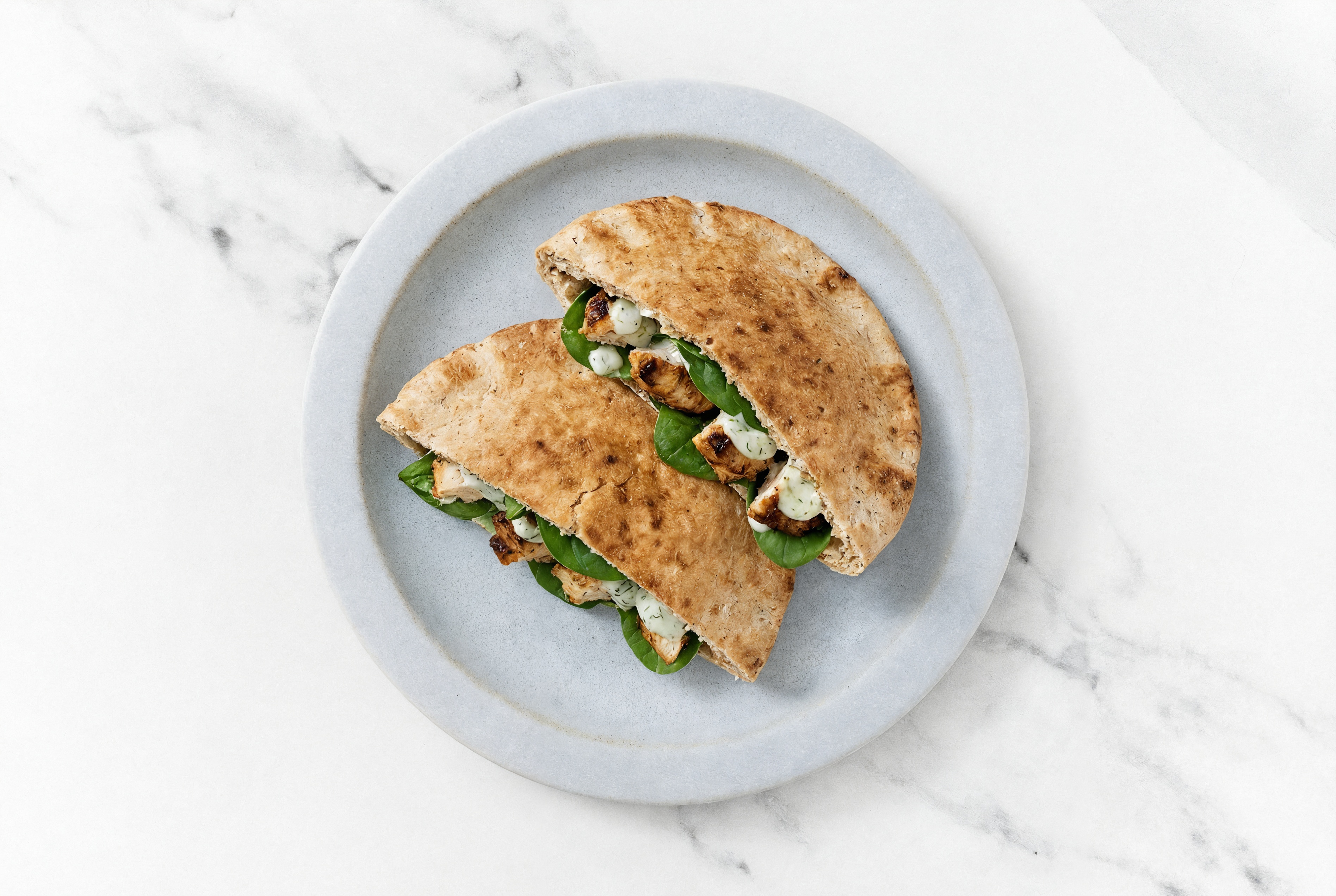 Creamy Dill Tandoori Chicken Whole Grain Pita Pockets