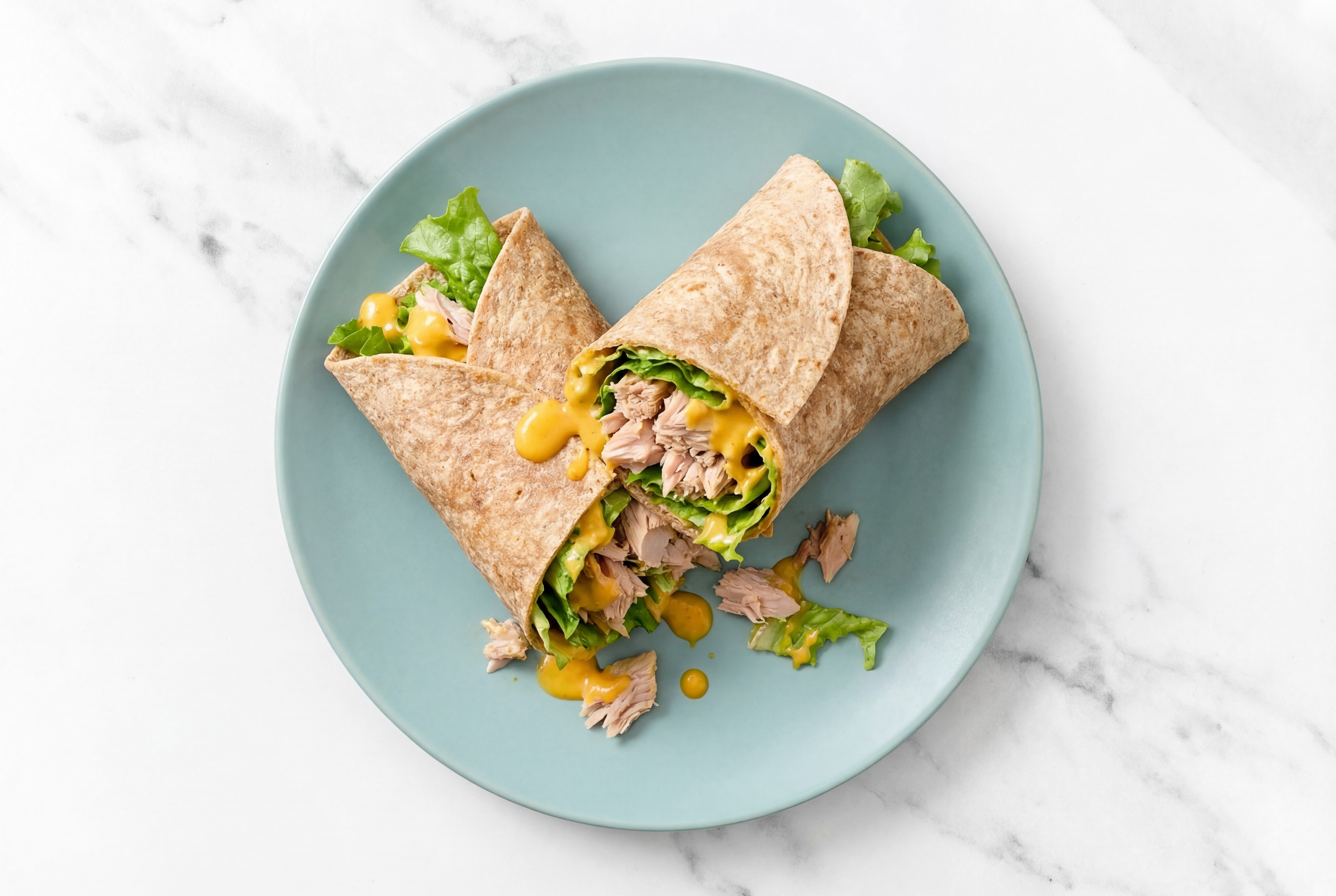 Whole Wheat Ahi Albacore Tuna Wrap with Super Special Sauce