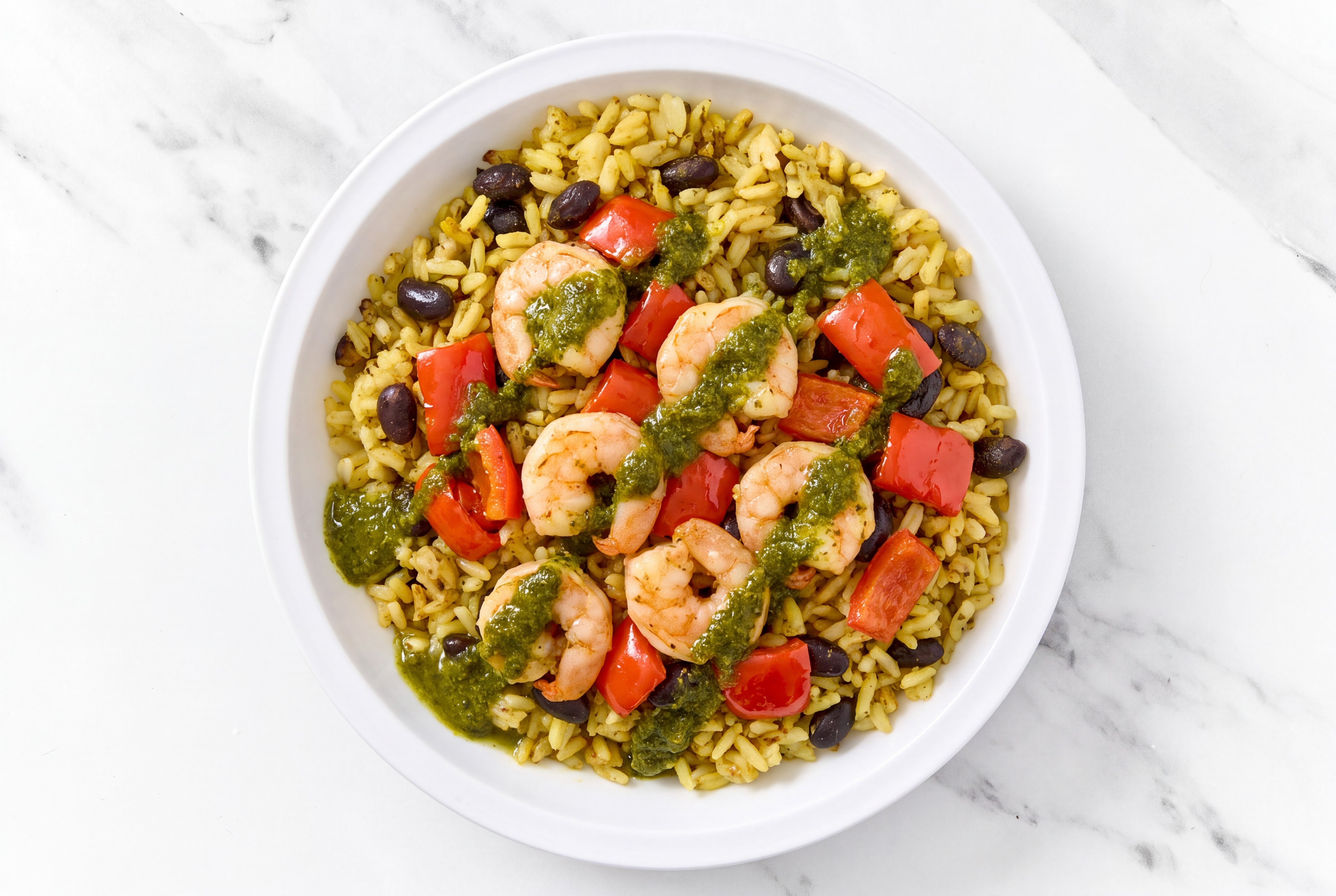 Herby Shrimp Fajita + Organic Red Pepper Rice with Beans Bowl