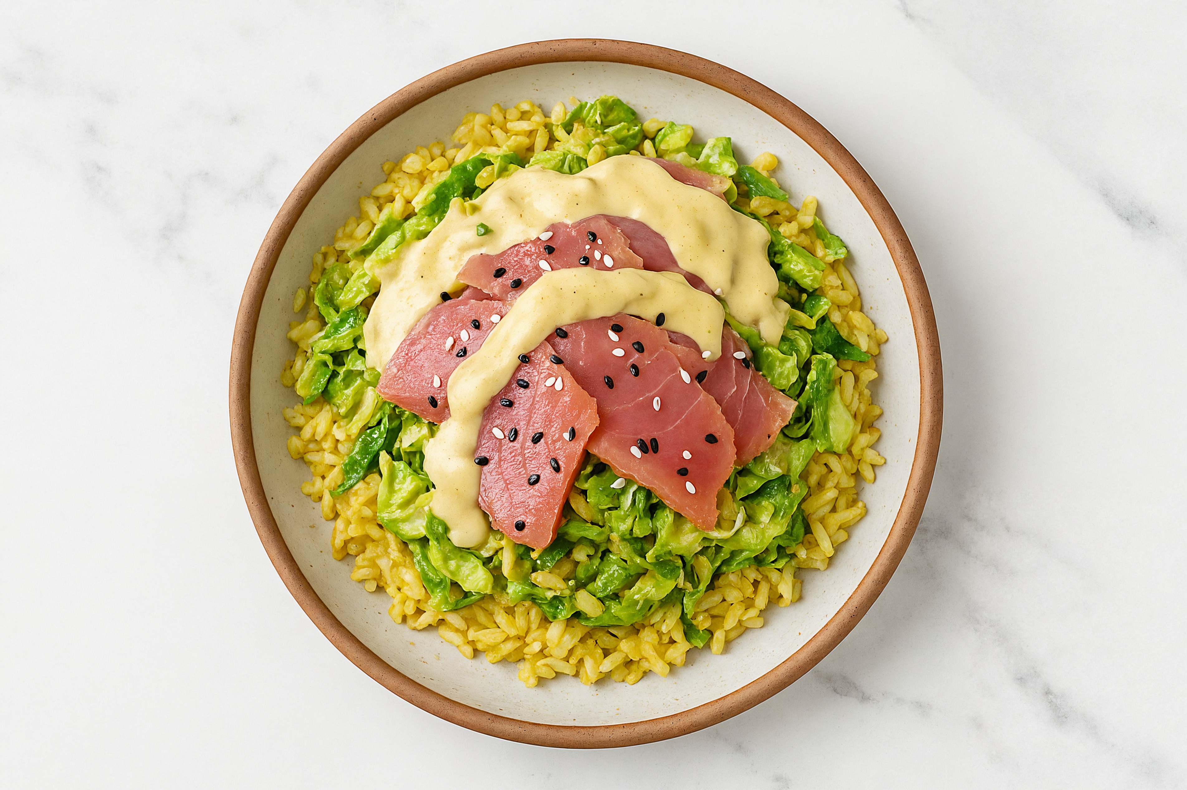 Smoked Tuna + Brussels Jasmine Rice Bowl