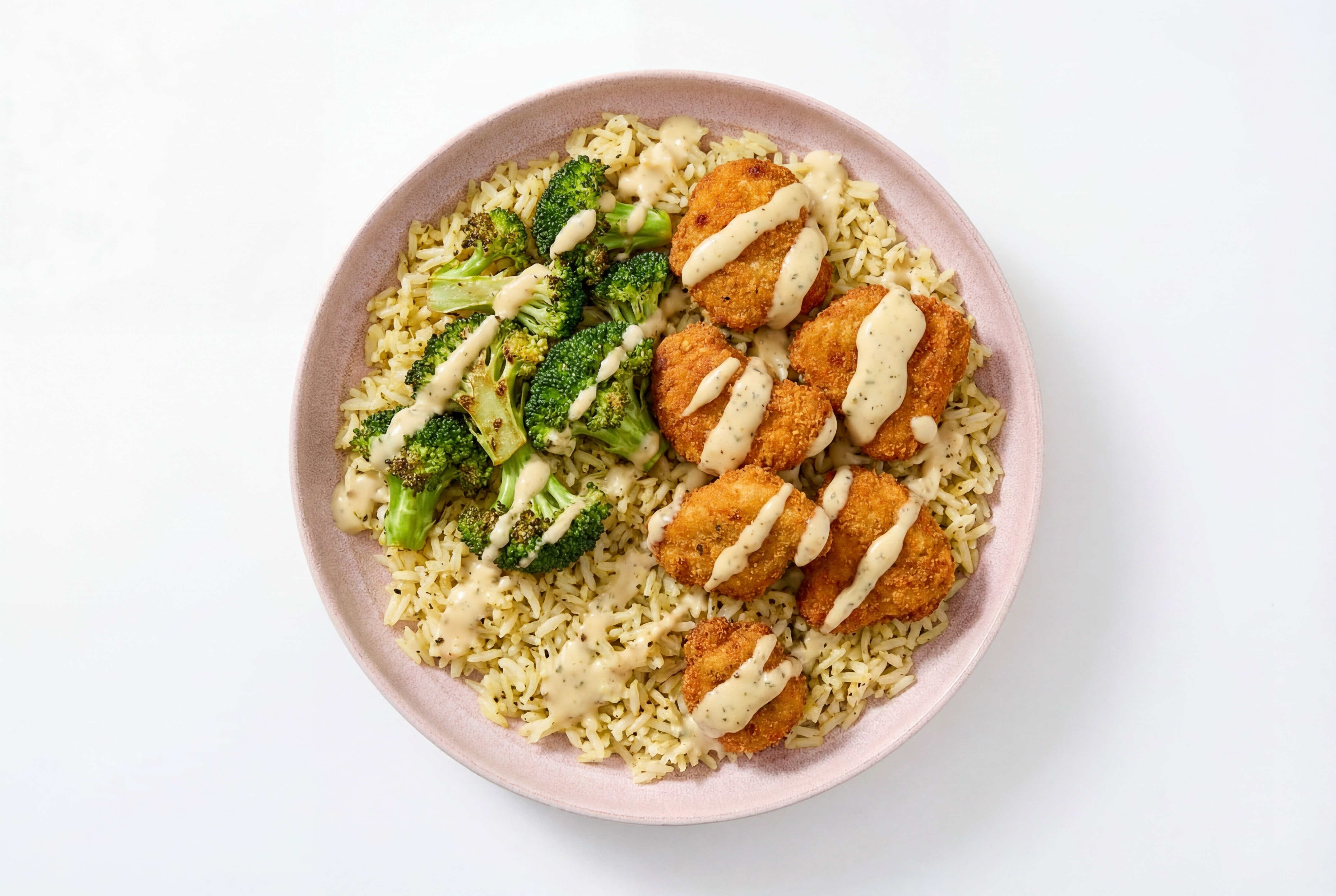 Crispy Buffalo Chicken Caesar Rice Bowl