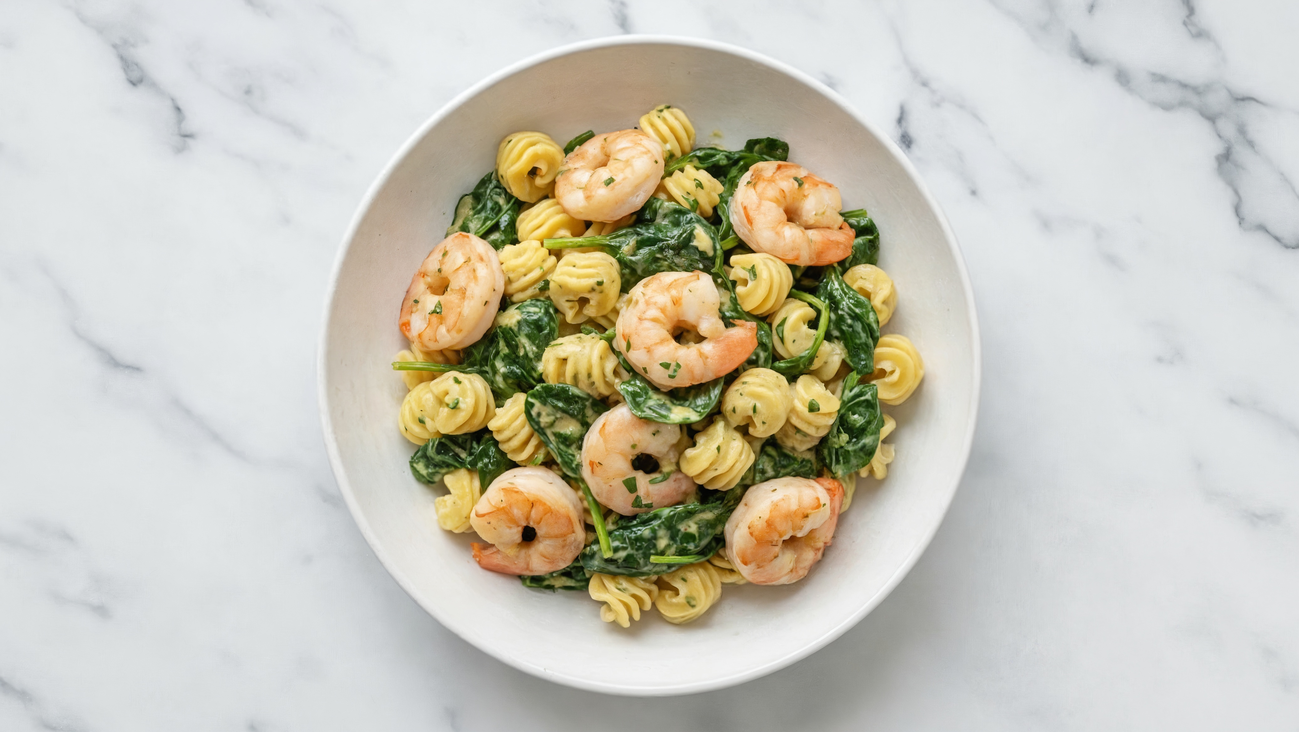 Spinach + Jumbo Shrimp Protein Pasta Herb Cream