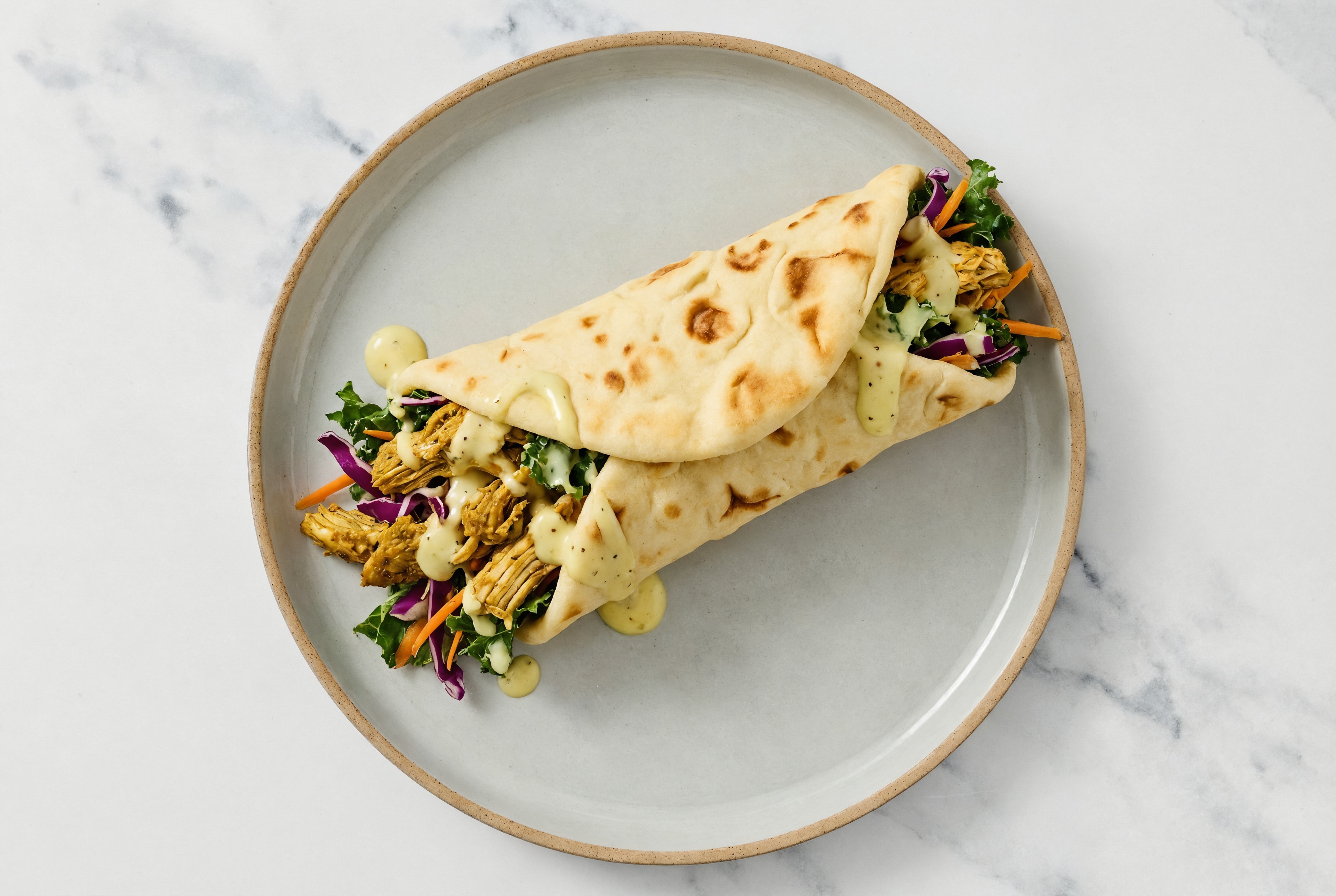 Creamy Honey Mustard Chicken Shawarma Wrap