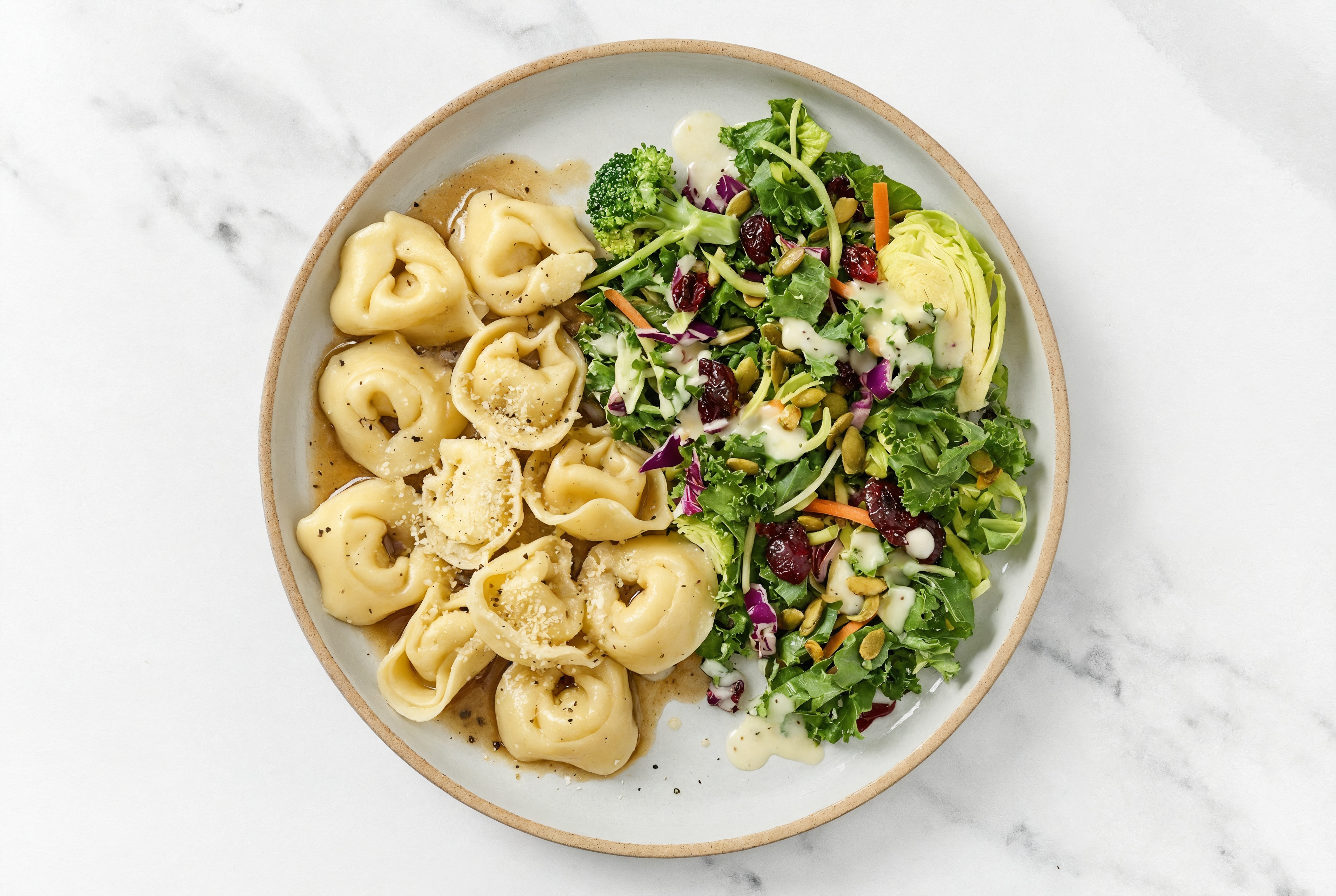 Tortelloni with Brown Melt Organic Cold-Pressed Plant Butter Sauce