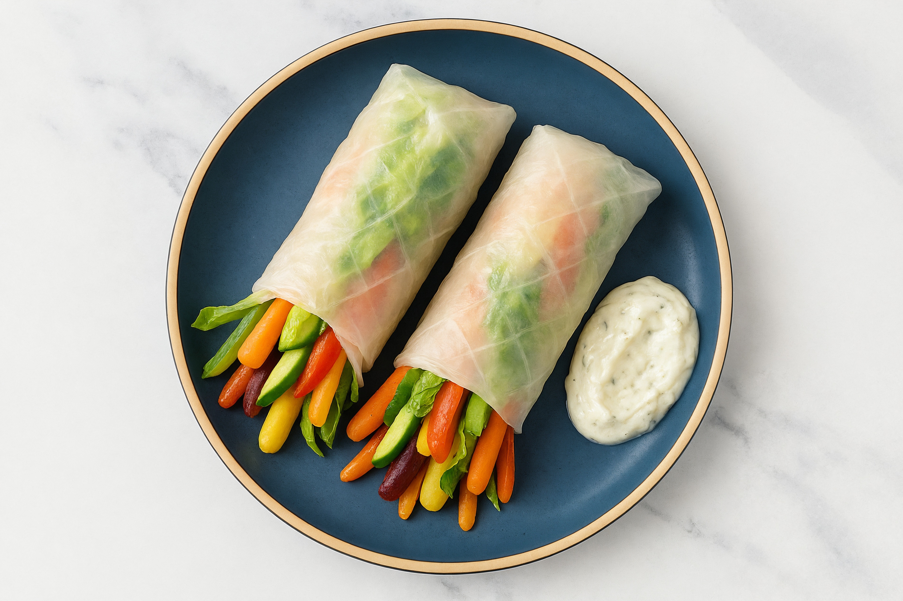 Tzatziki Veggie Summer Rolls with Red Bell Pepper