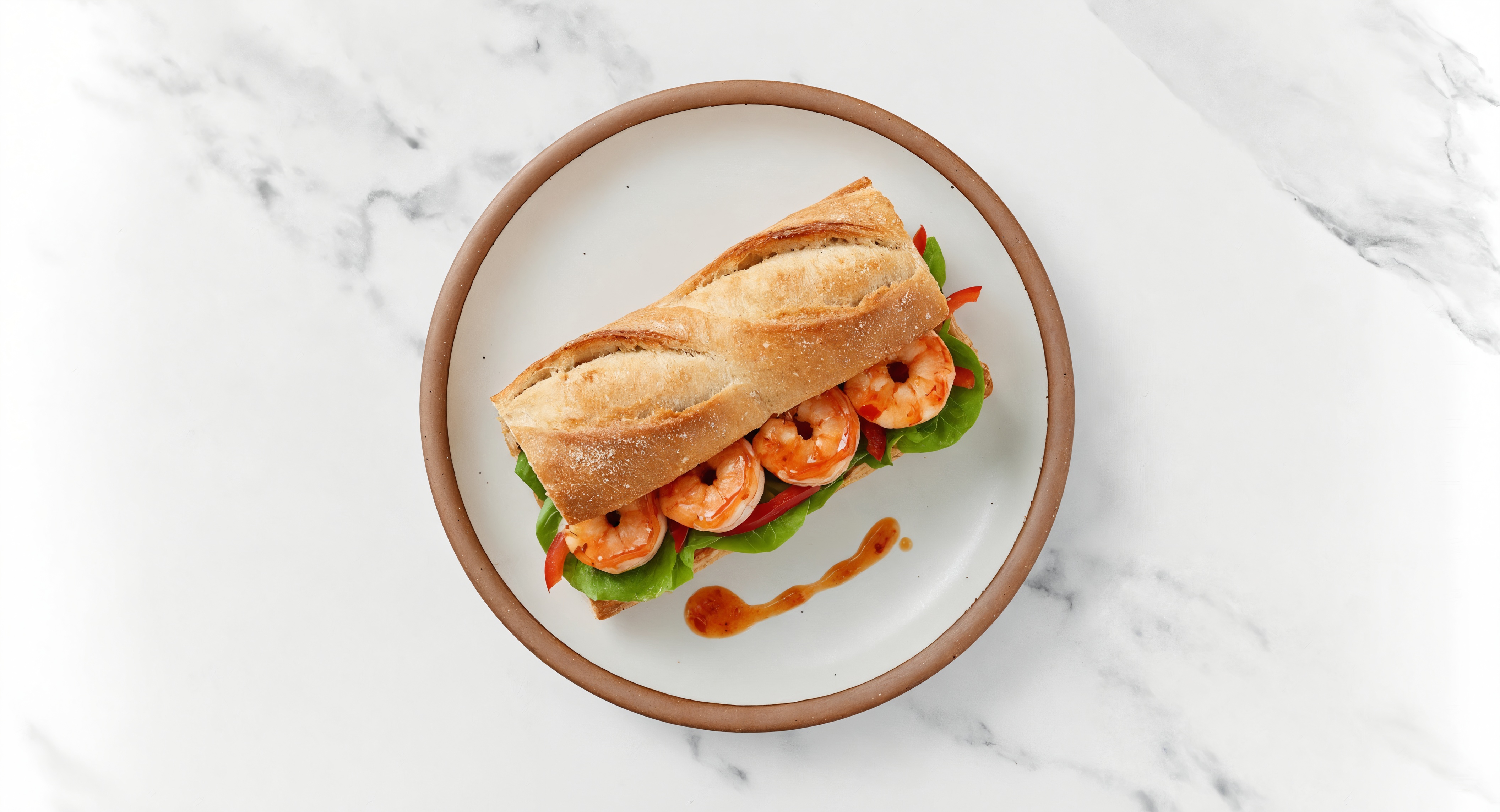 Bang Bang Shrimp Baguette with Red Bell Pepper