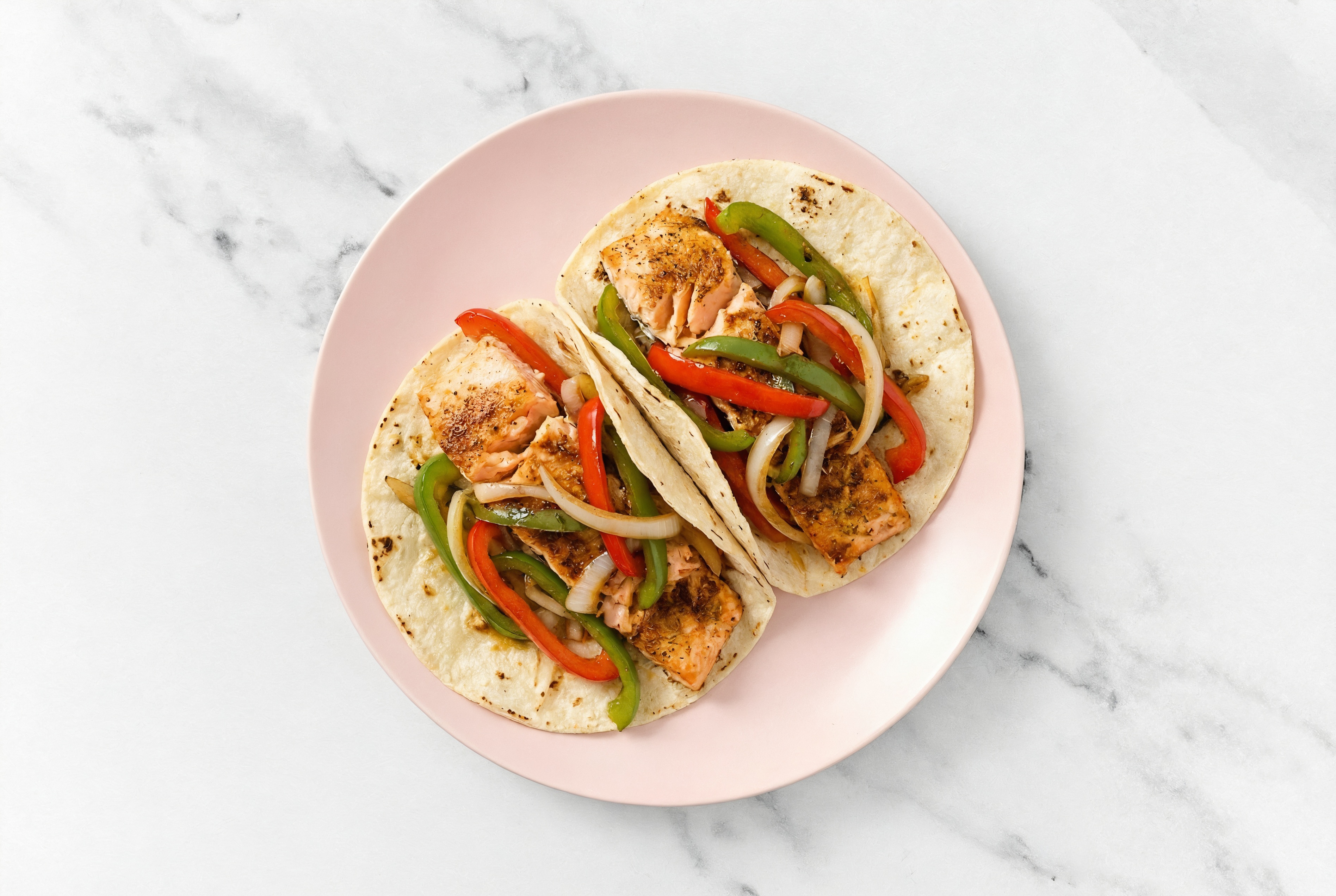 Hearty Salmon + Veggie Tacos