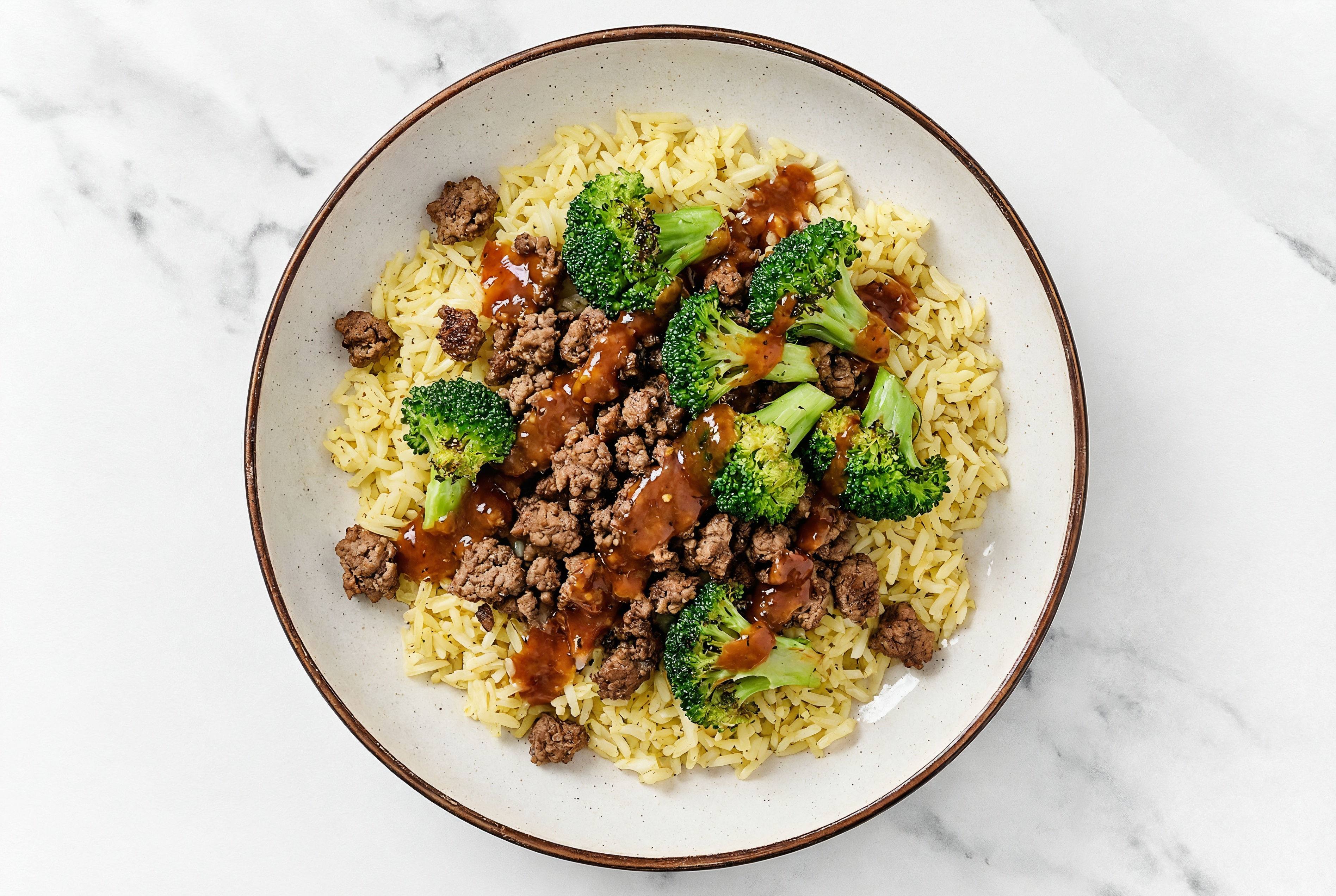 Ground Bison & Broccoli Grain Bowl with Smoky Sweet Hickory