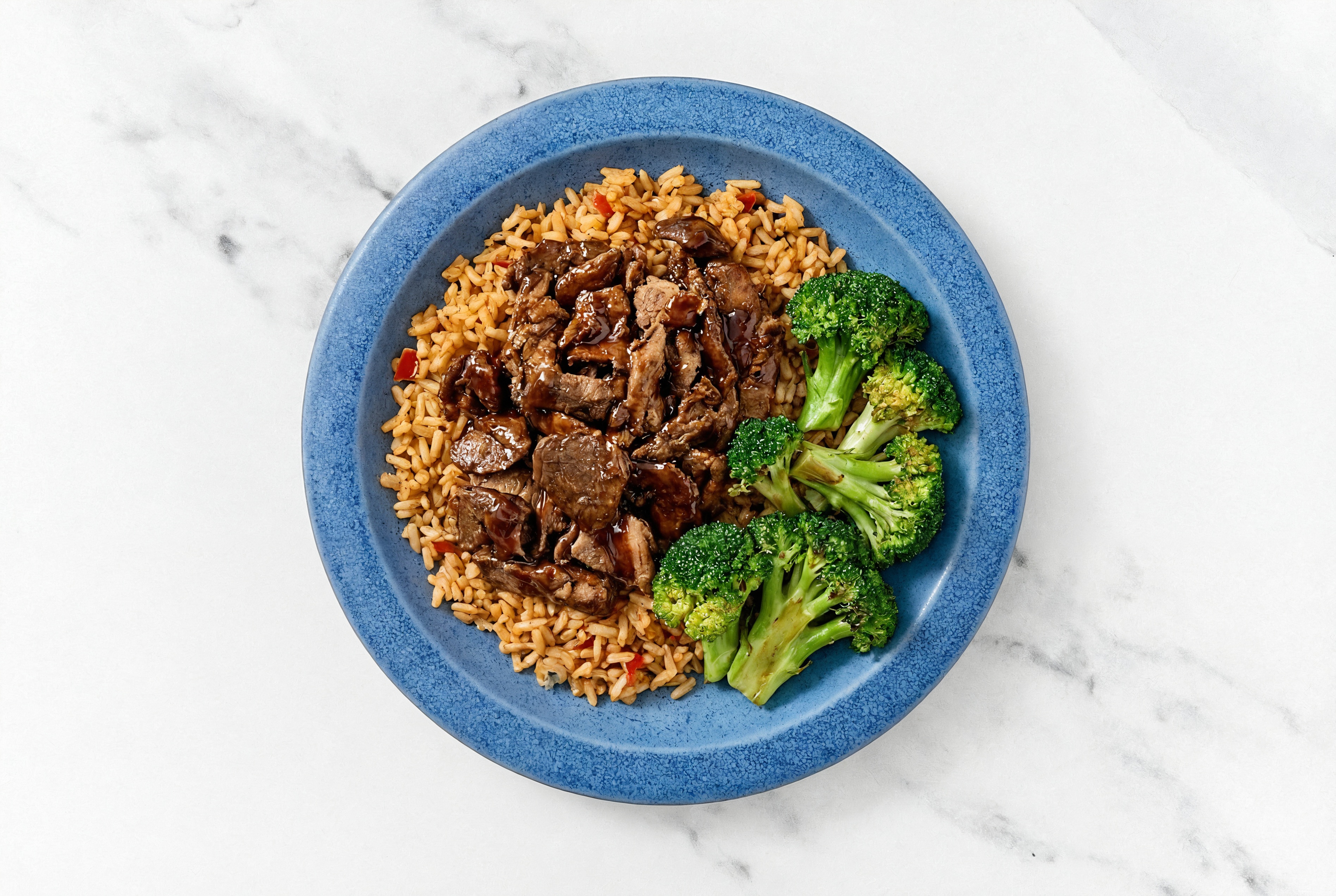 Honey Garlic Beef with Rice + Broccoli Bunches
