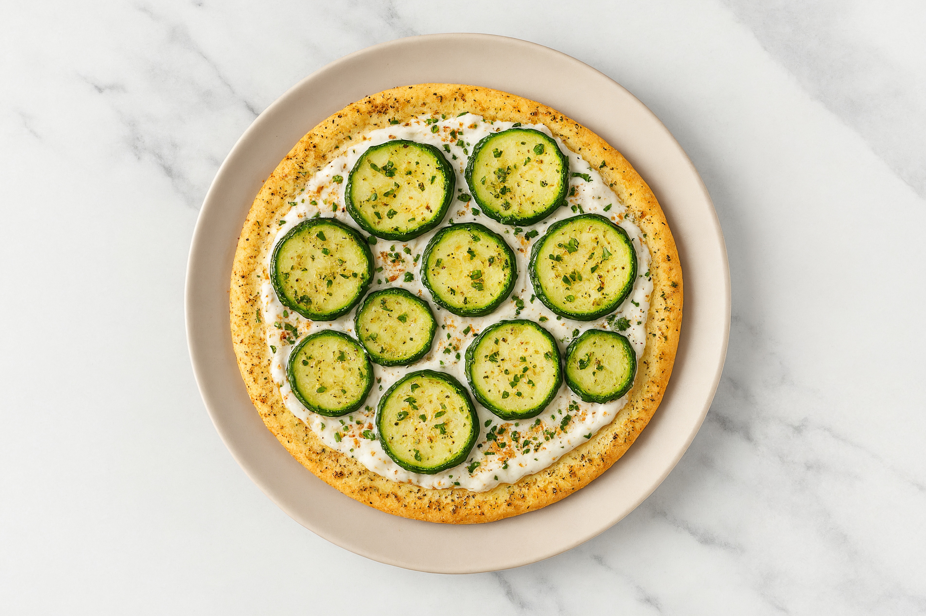 Herby Tzatziki Zucchini Flatbread