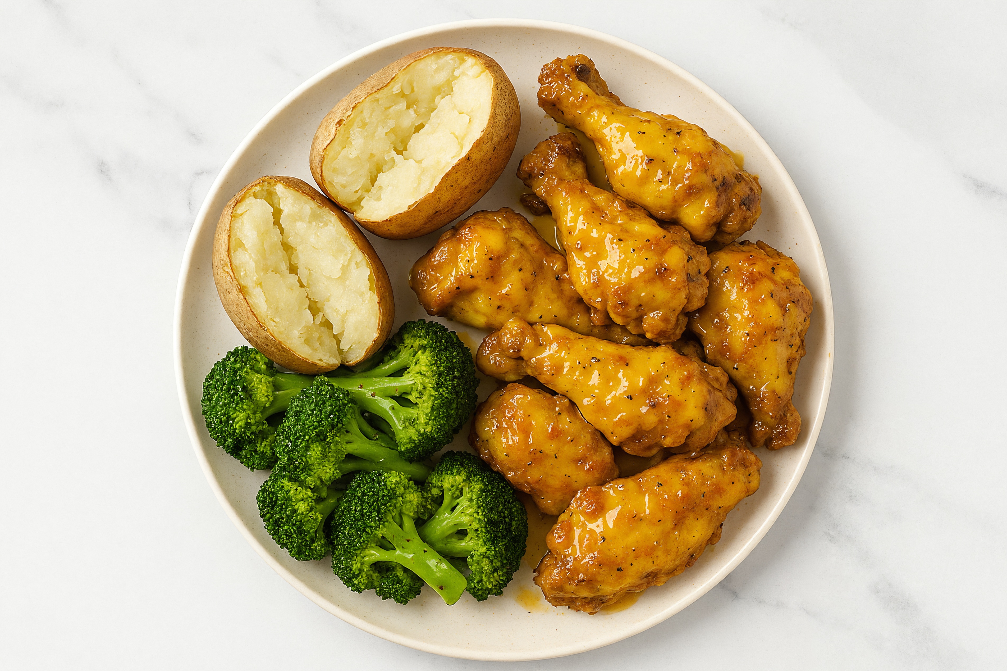 Honey Mustard Chicken Wings + Steamed Organic Broccoli