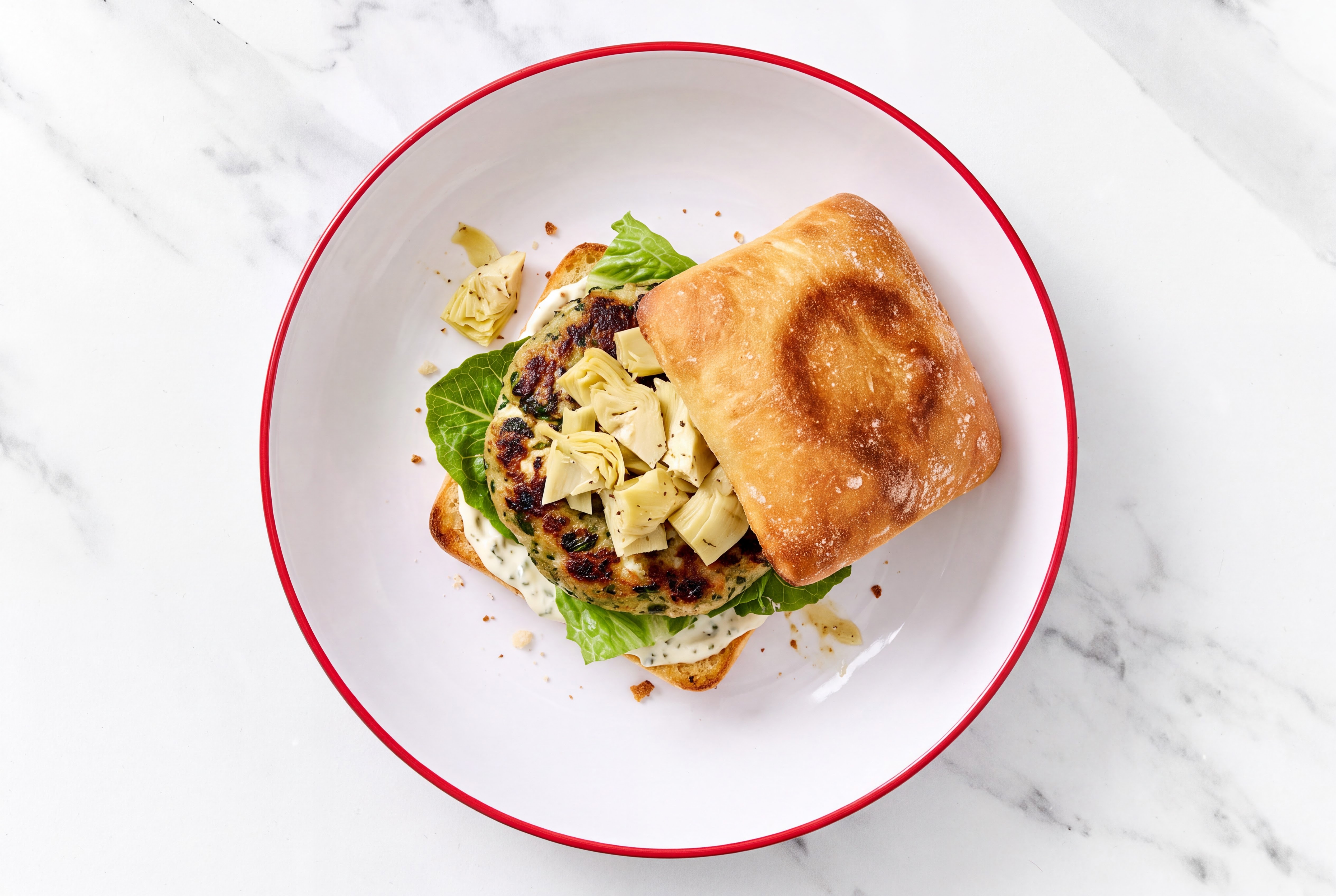 Creamy Garlic + Artichoke Turkey Burger