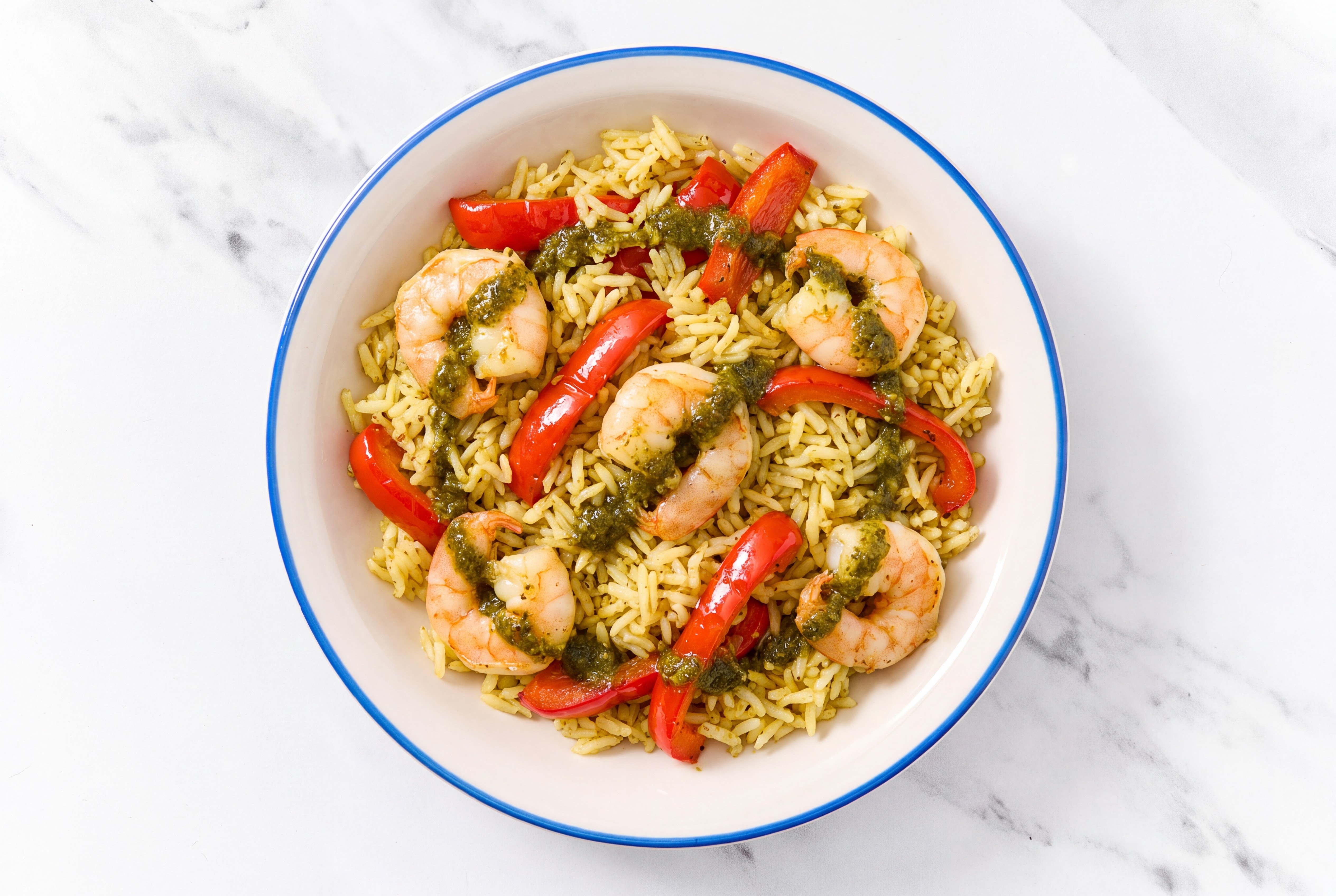 Herby Jumbo Shrimp Fajita + Organic Red Pepper Rice Bowl