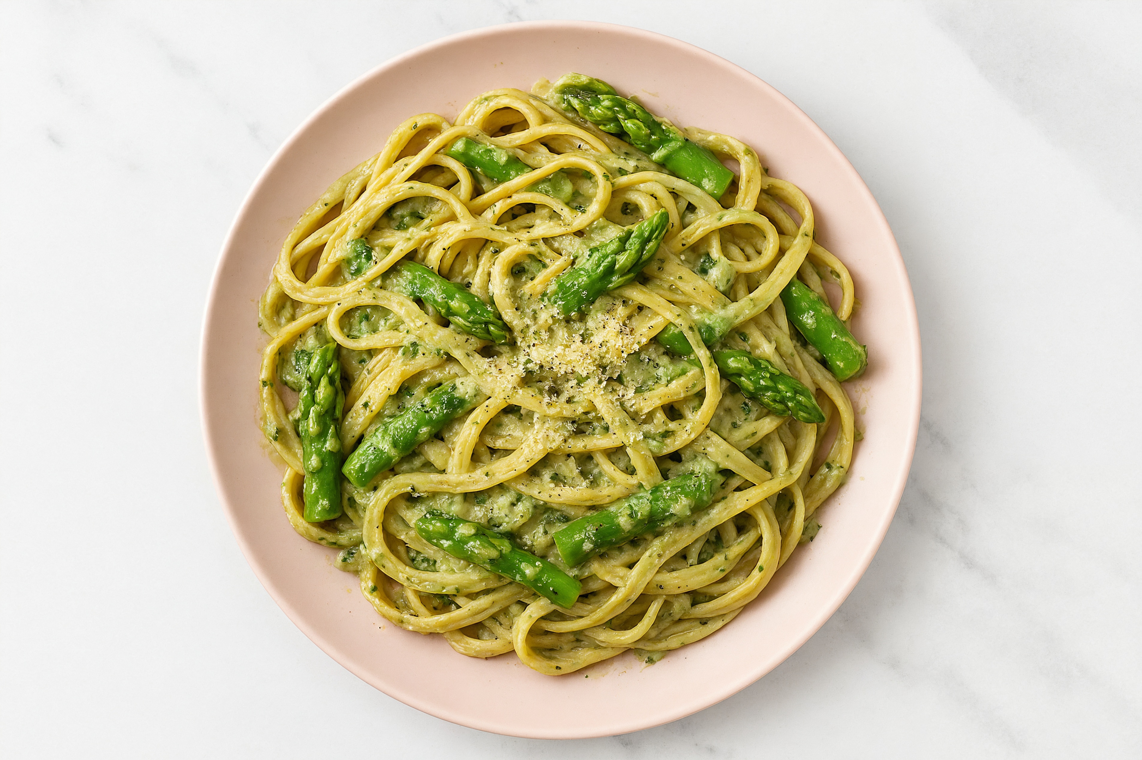 Cheesy Spinach Artichoke Linguine with Grated Parmesan Cheese
