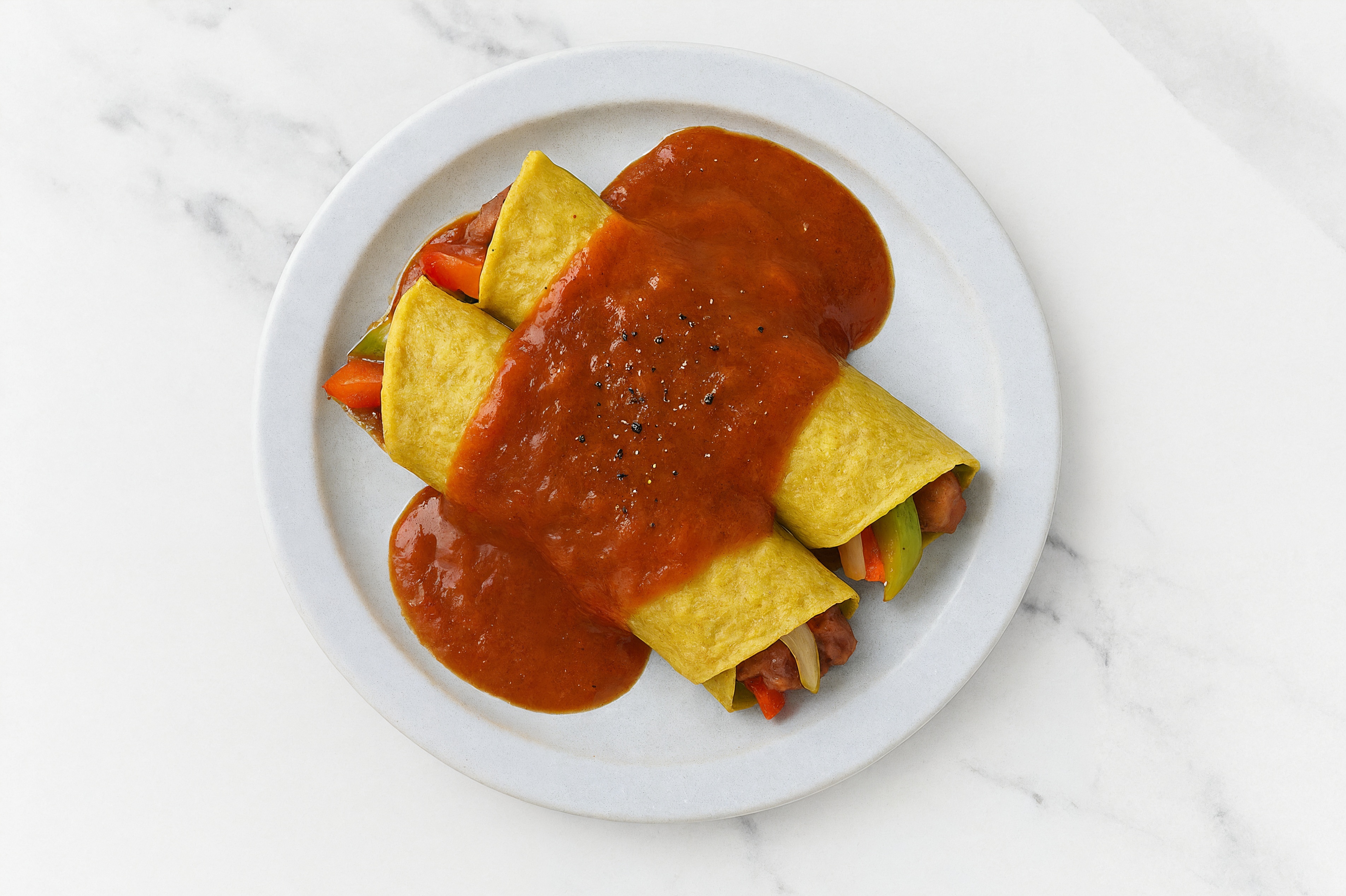 Garden Refried Red Beans Bean + Veggie Enchiladas Rojas