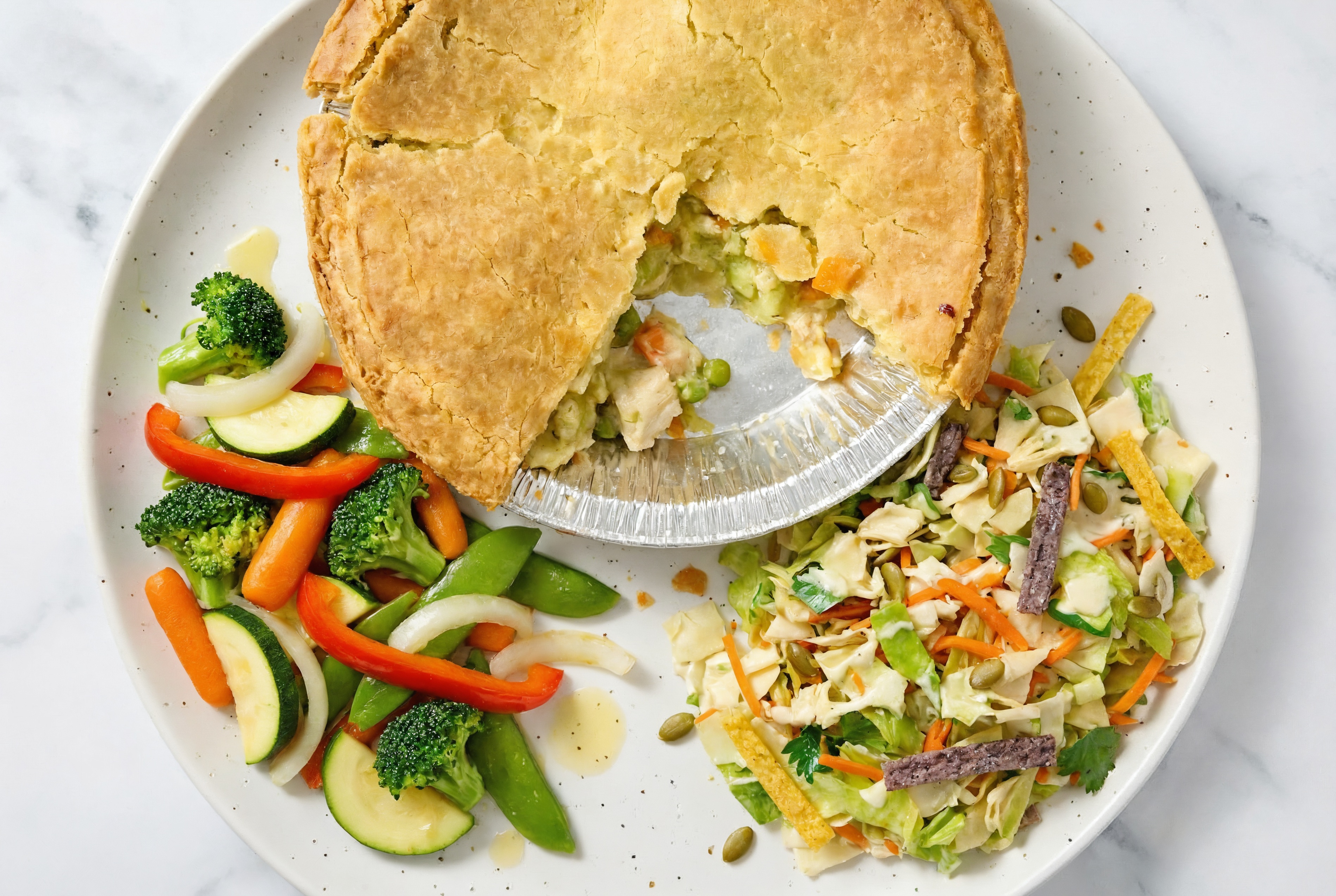 Chicken Pot Pie with Veggies & Southwest Salad