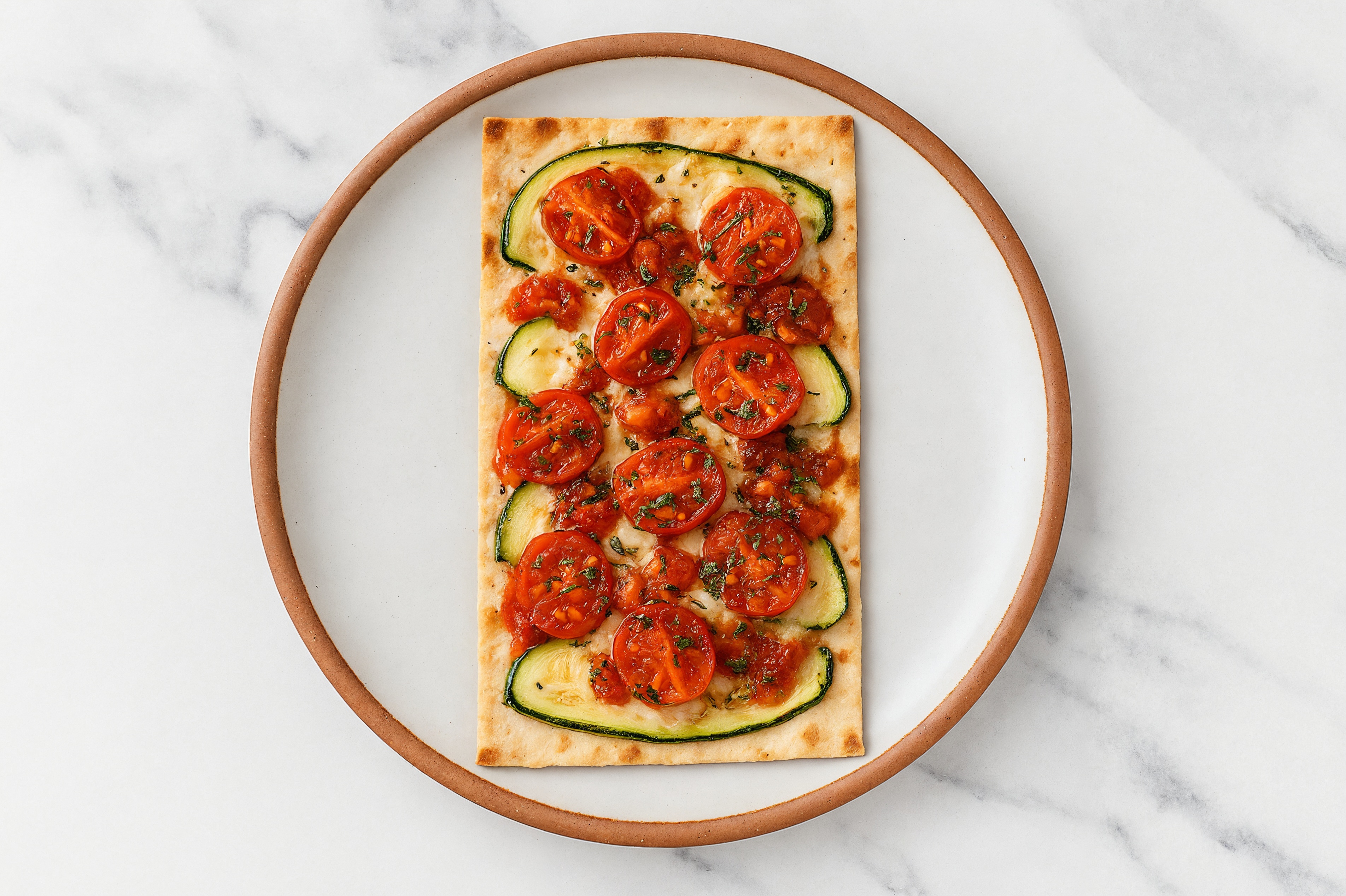 Vegan Lavash Pizza with Zucchini Ribbons