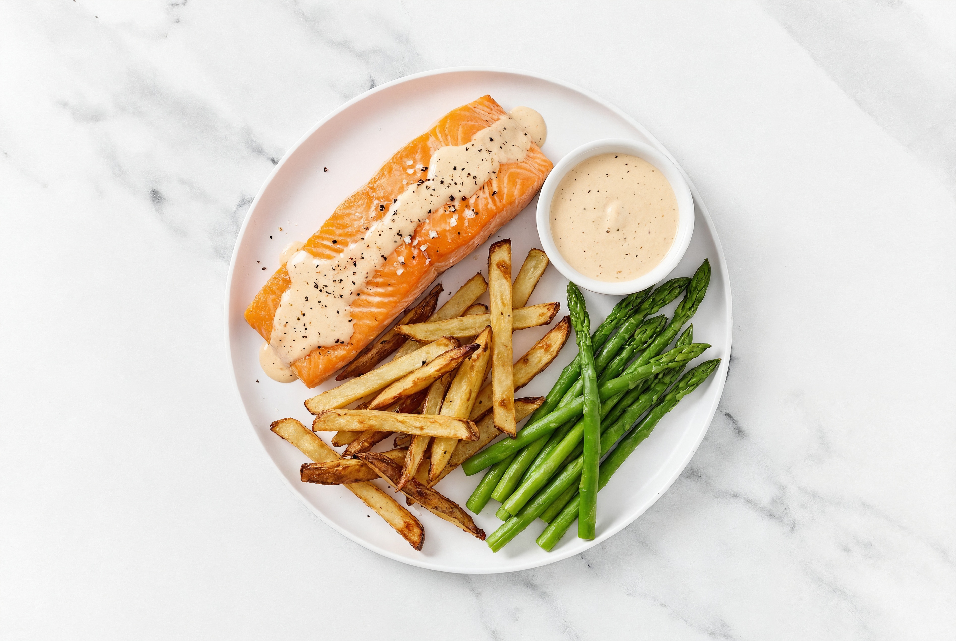 Crispy Buffalo Ranch Salmon + Fries