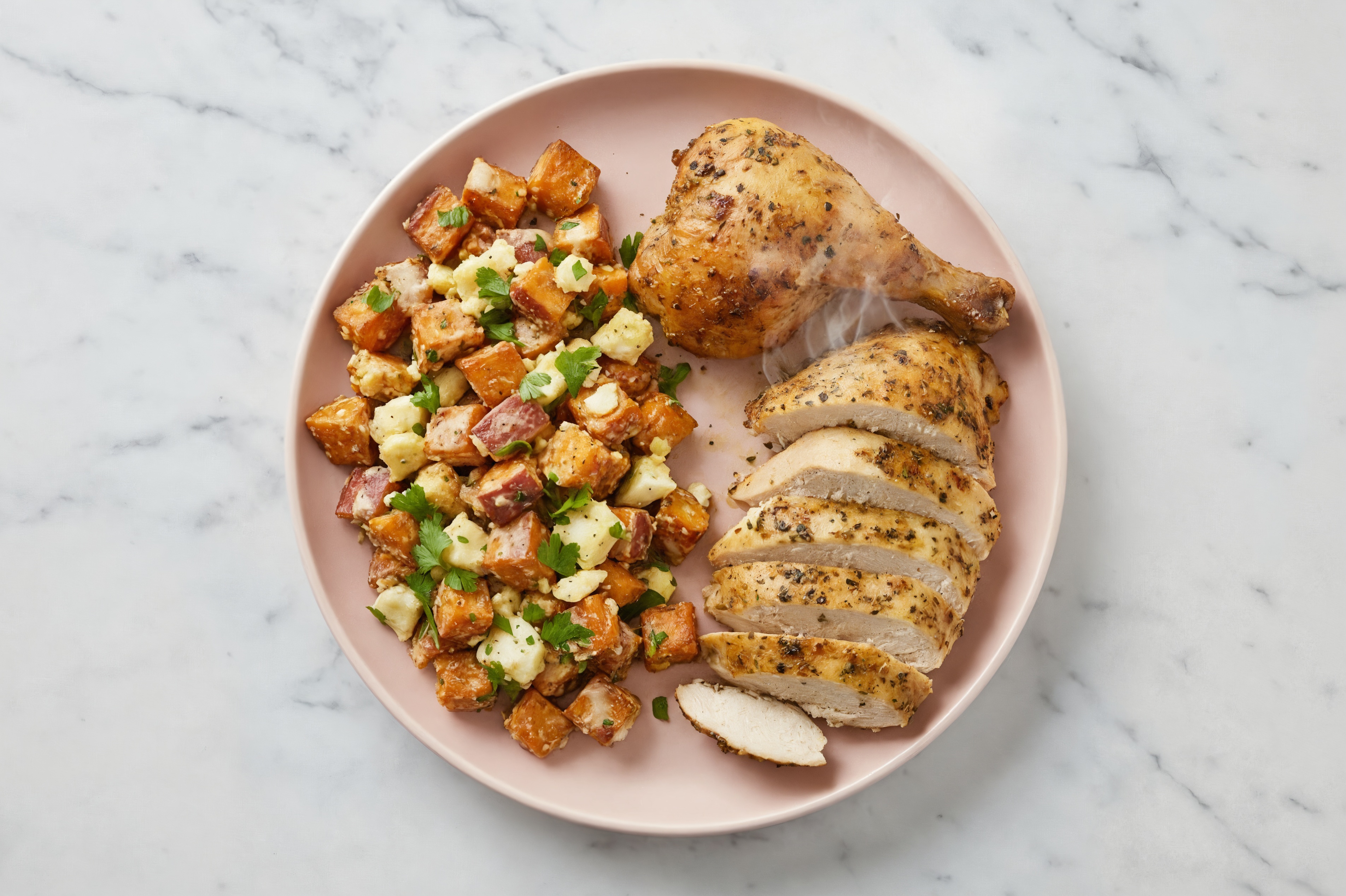 Herby Juicy Chicken + Quick Potato Salad
