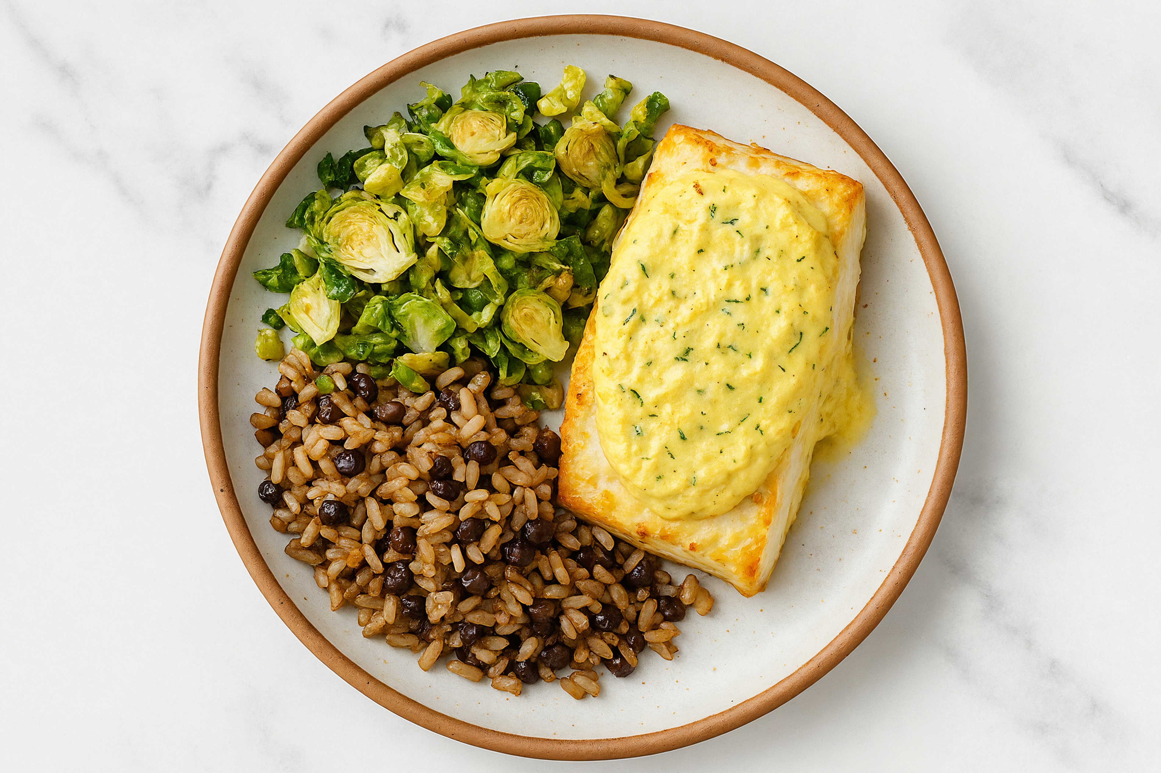 Roasted Halibut with Crispy Brussels Sprouts