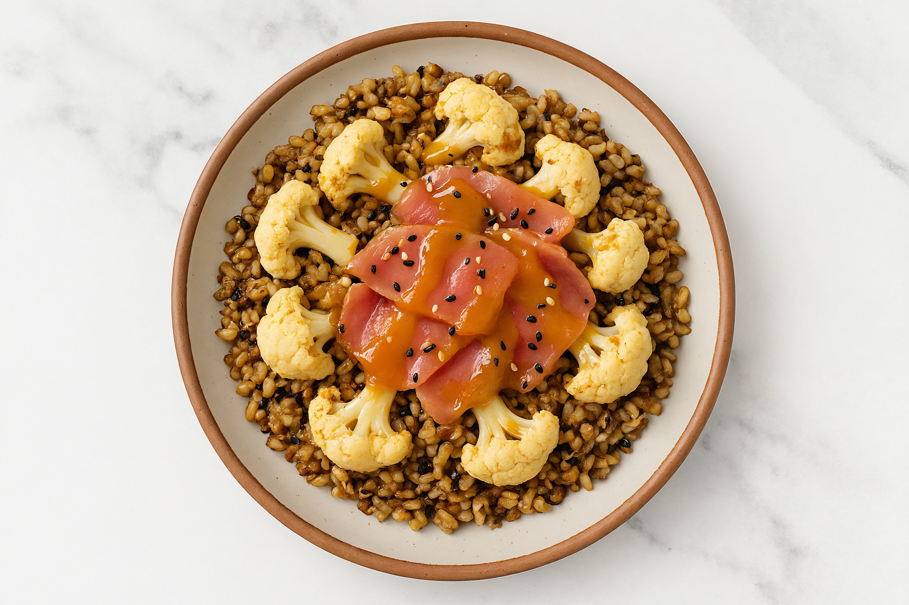 Tuna Seven Grain Bowl with Sesame-Ginger & Cauliflower