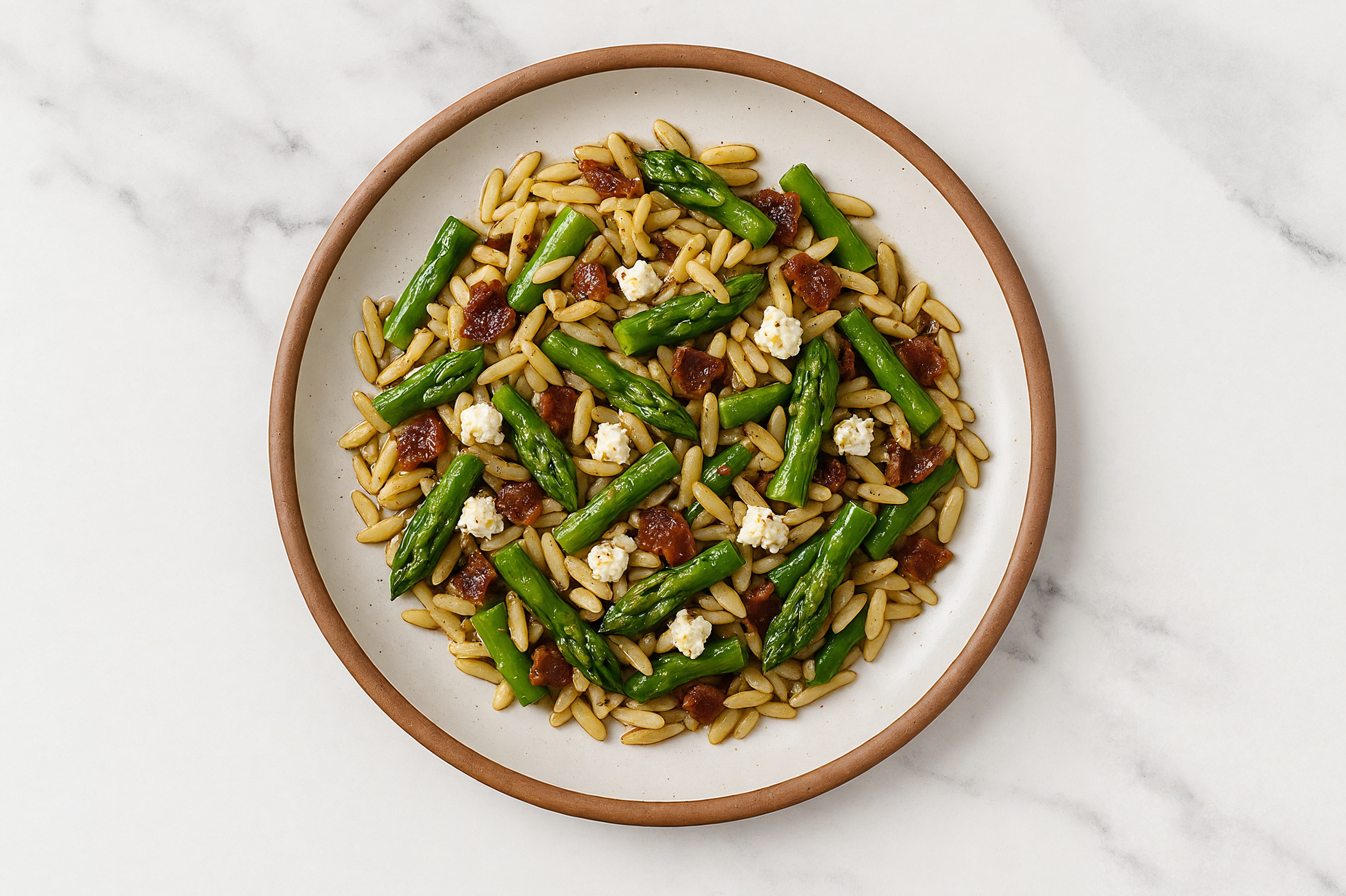 Springy Asparagus + Maple Bacon Orzo Pasta Salad