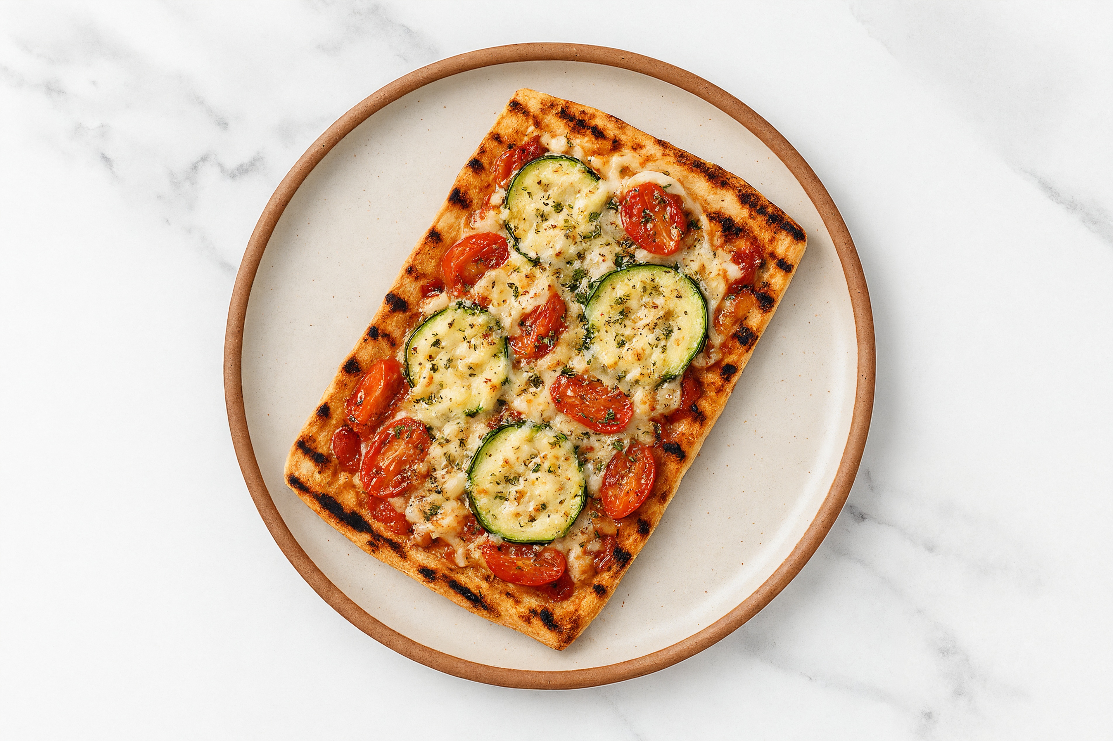 Vegan Wood Grilled Pizza Crusts with Zucchini Ribbons