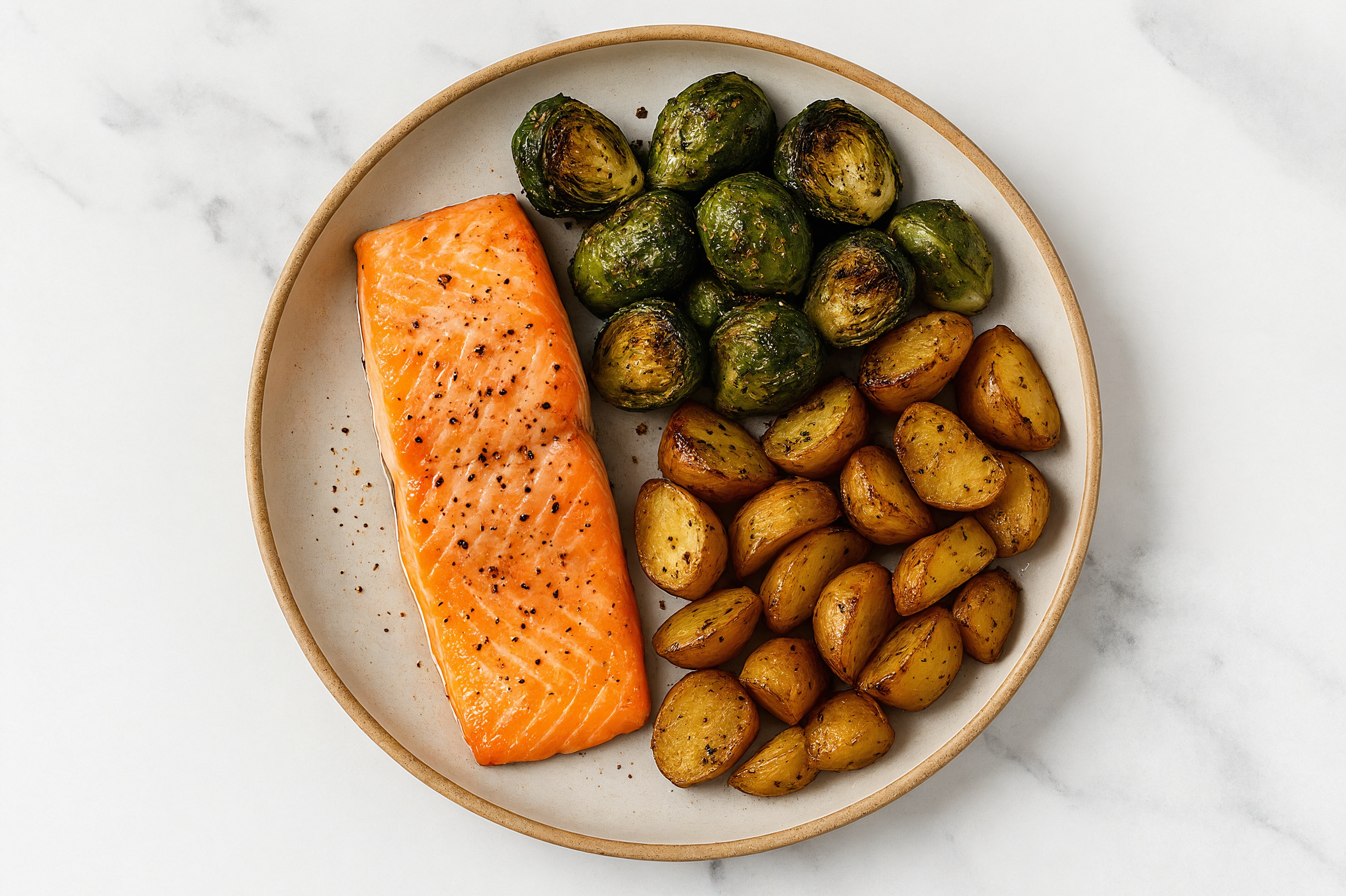 Seared Salmon + Honey Herb Roasted Veggies