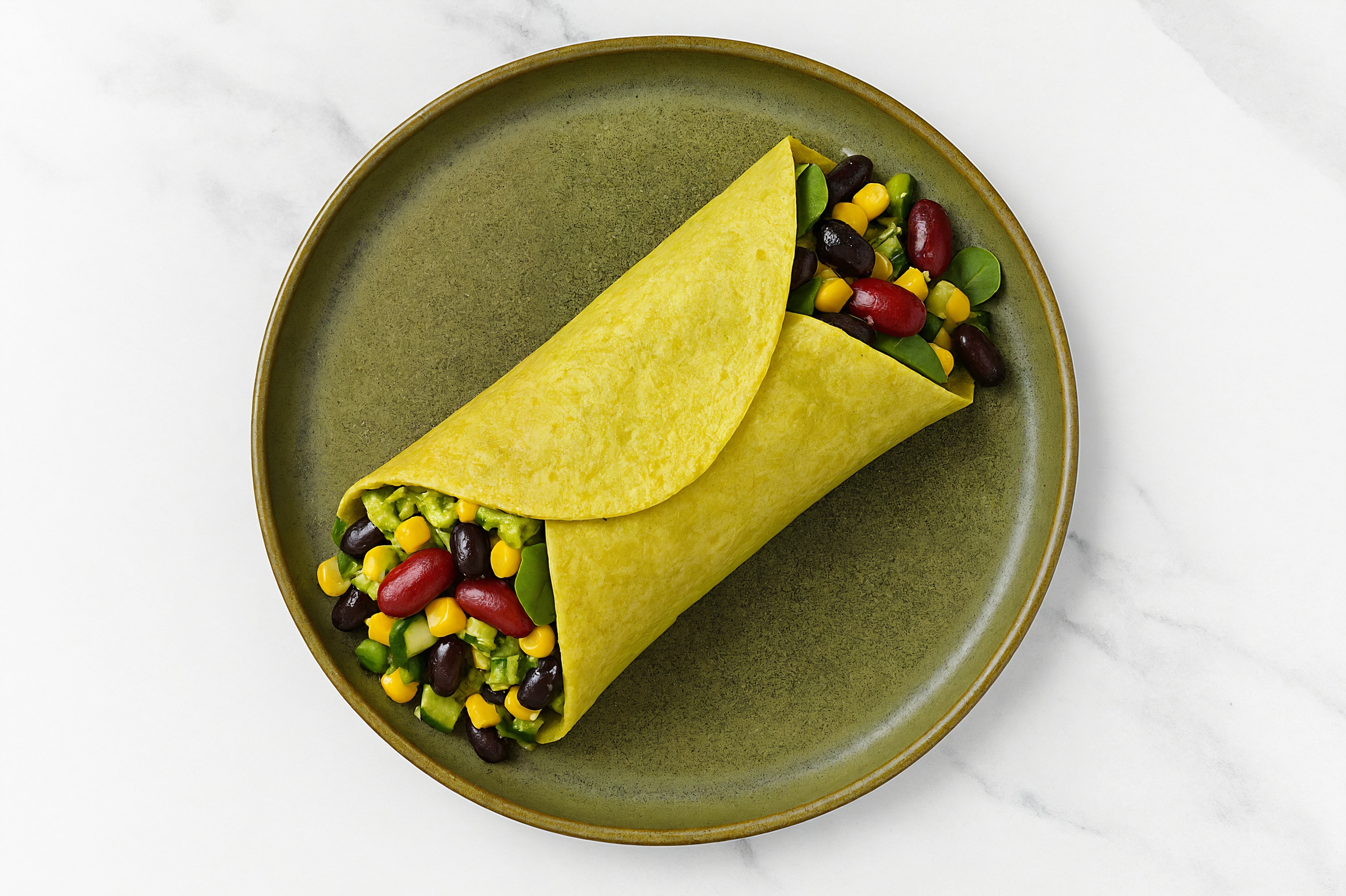 Guacamole Bean Salad Wrap with Baby Spinach