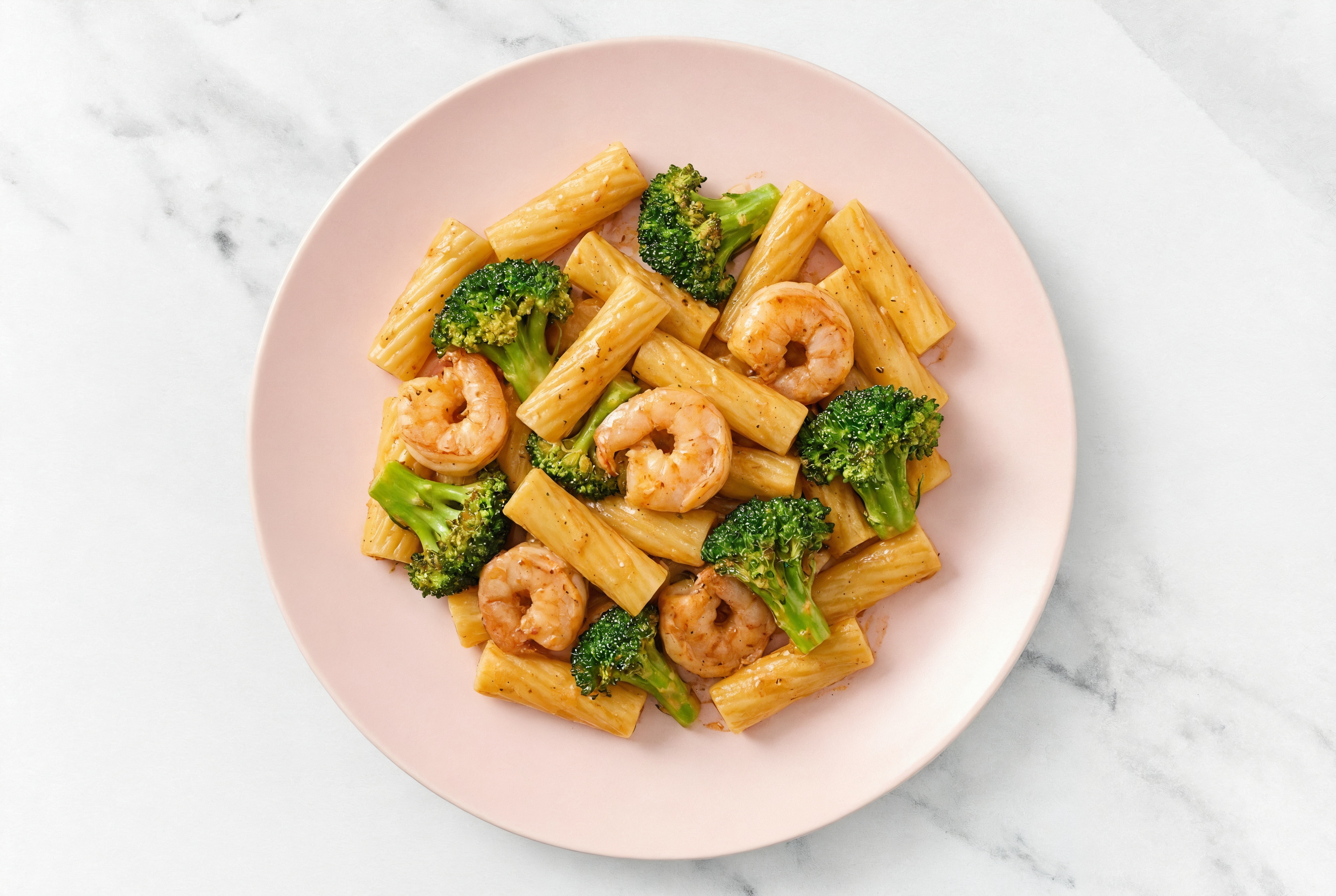 Creamy BBQ Gulf Shrimp + Broccoli Rigatoni Pasta