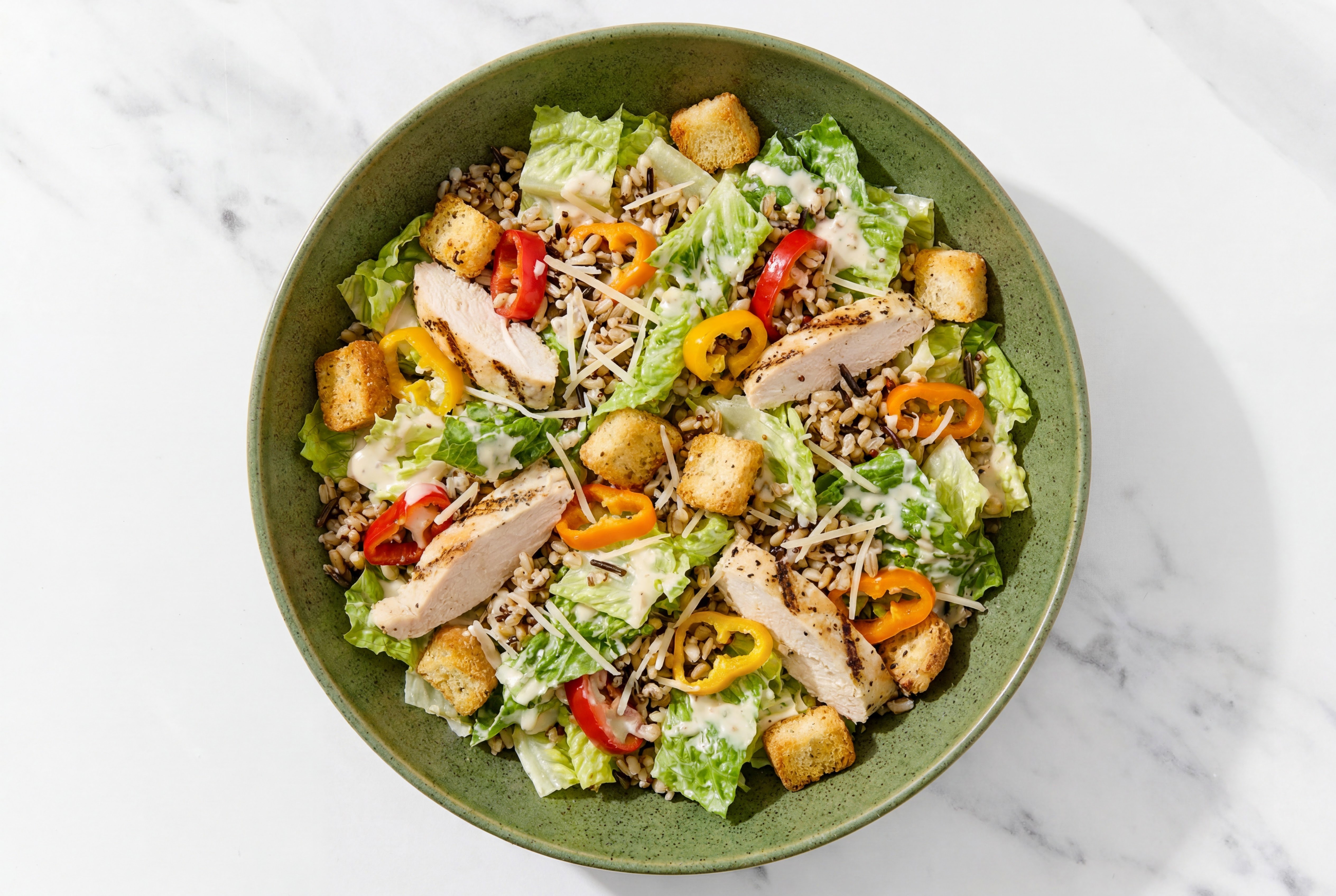 Super Caesar Grilled Chicken Grain Salad