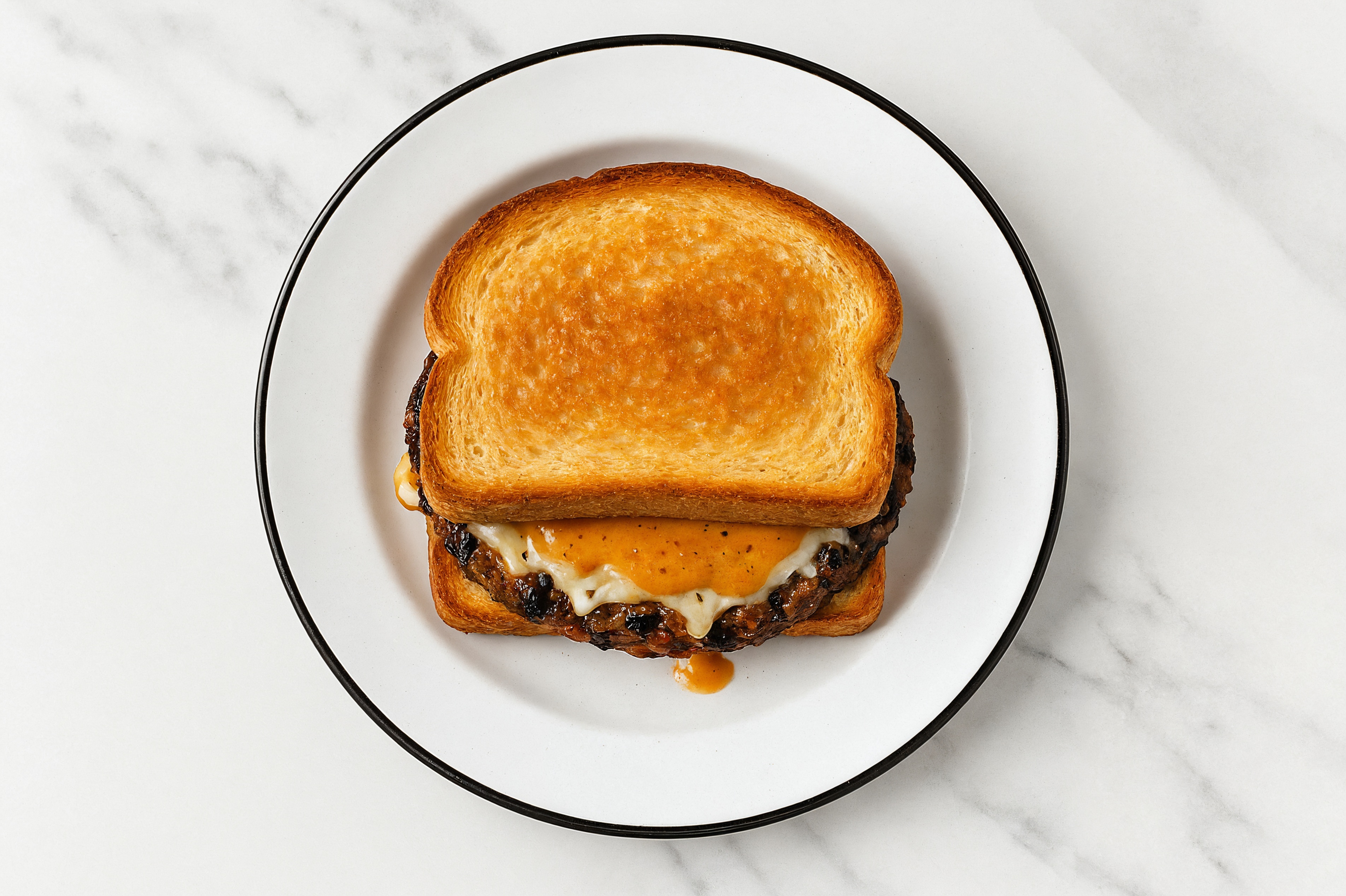 Mozzarella Black Bean Burger on GF Bread with Smoky BBQ Sauce