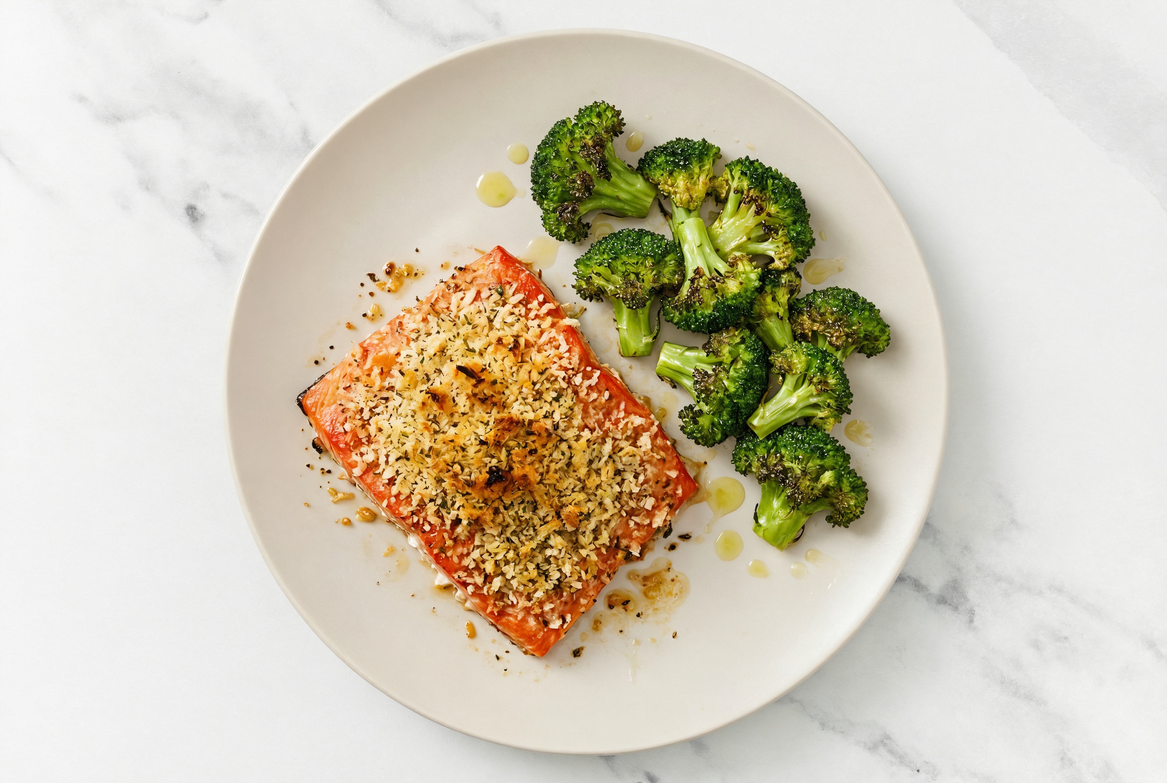 Garlic Panko Crusted Sockeye Salmon + Broccoli