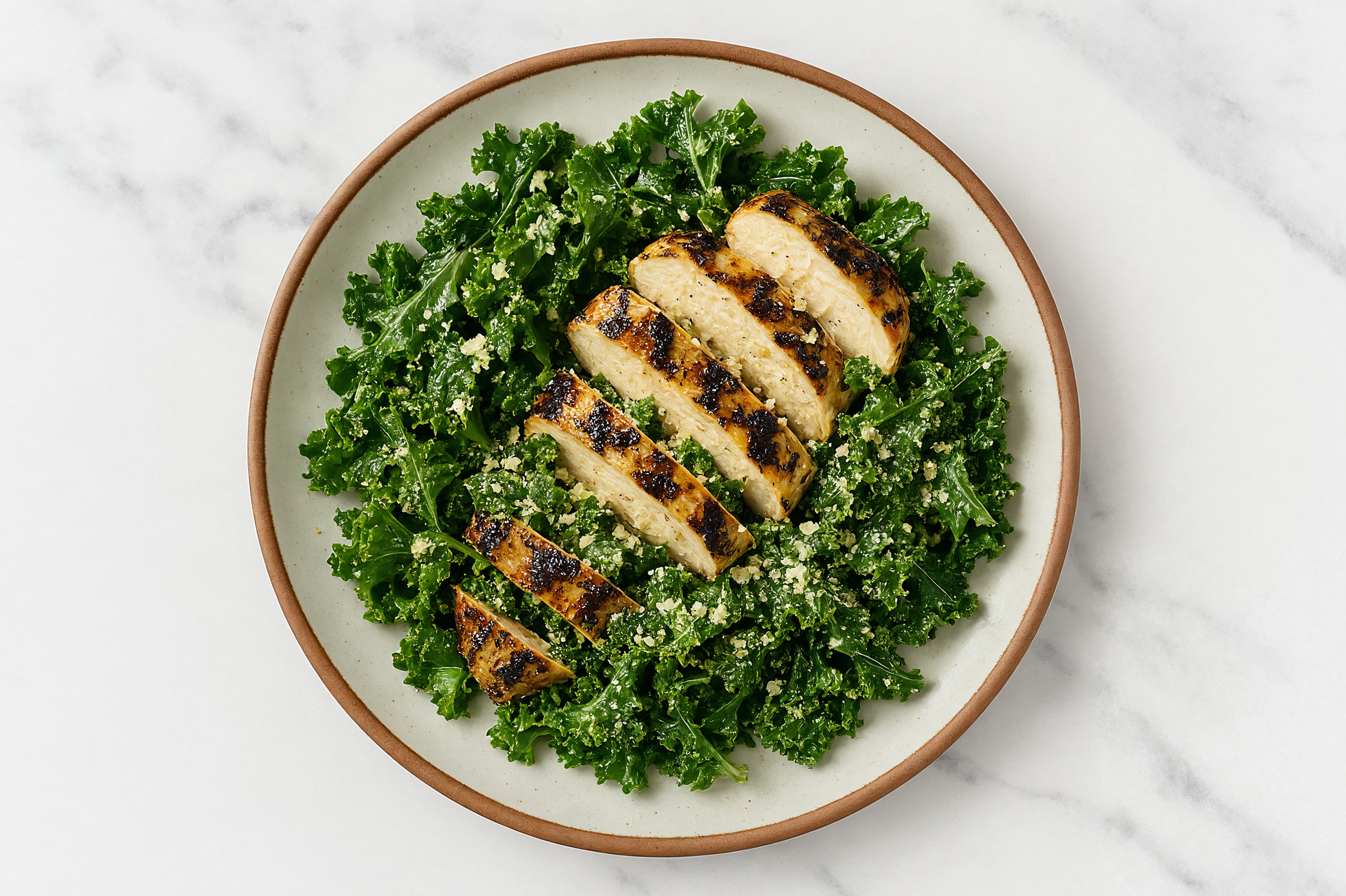 Lemony Mediterranean Grilled Chicken Breast Kale Caesar