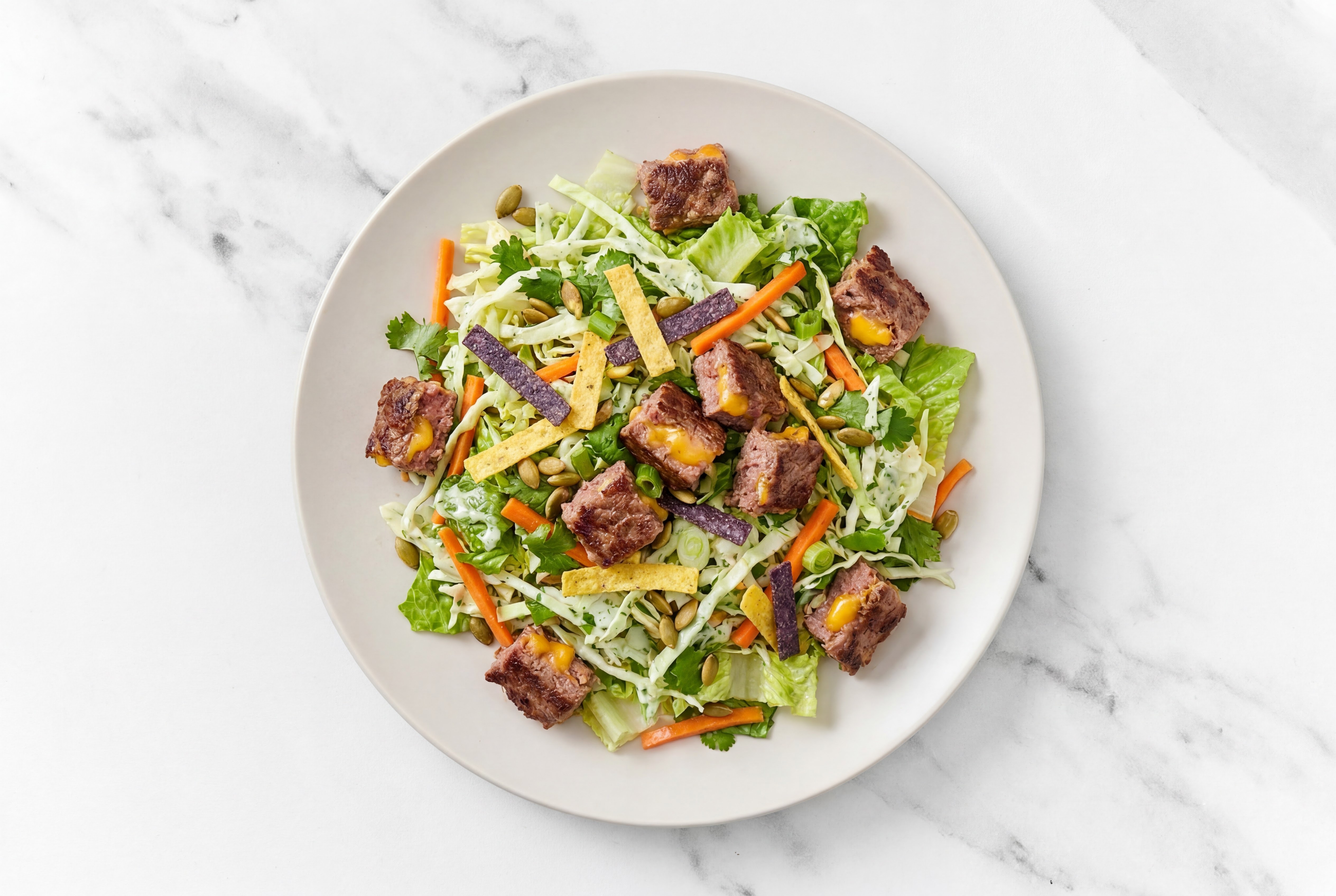 Southwest Salad with Bacon + Cheddar Beef